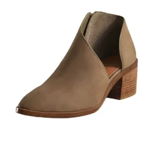 1.State Isak Grasshopper Green Curvy Side Cutout Block Heel Half D'Orsay Booties