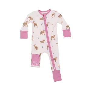 2 Way Zipper Romper - Soft Deer