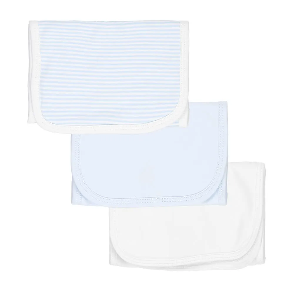 3 Pack Burp Pad Blue Stripes