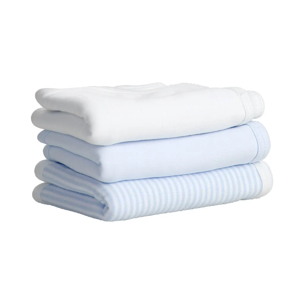 3 Pack Burp Pad Blue Stripes