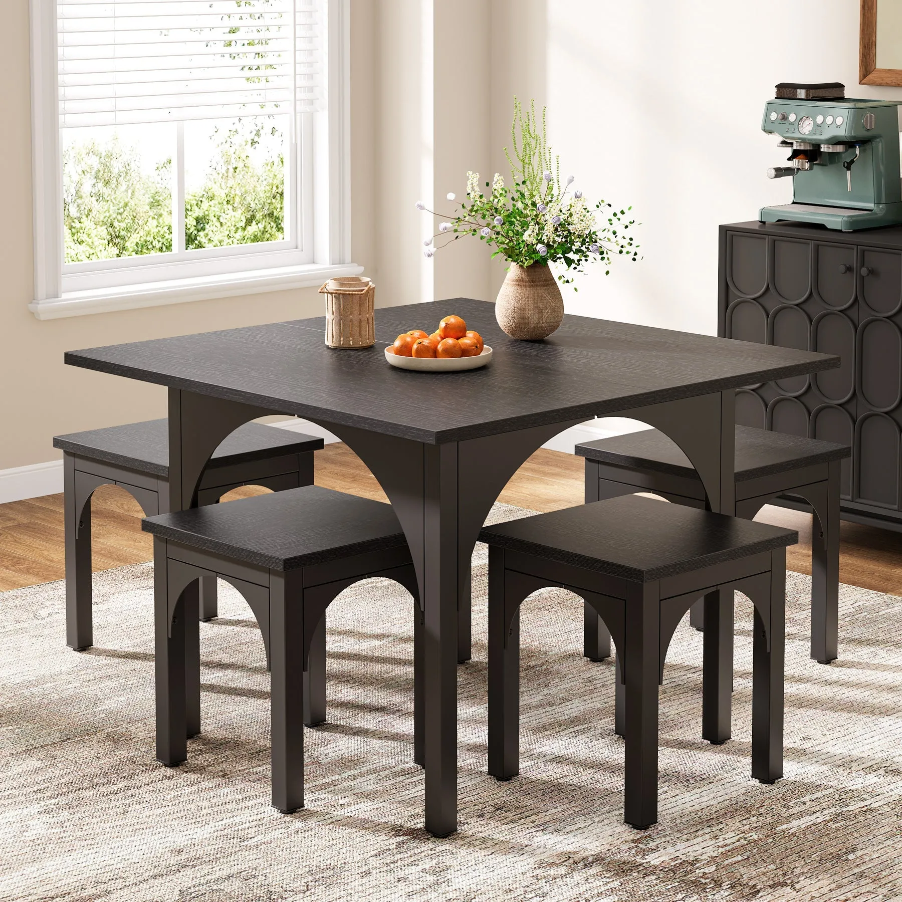 39" Dining Table Set, Modern 5 -Piece Kitchen Table Set