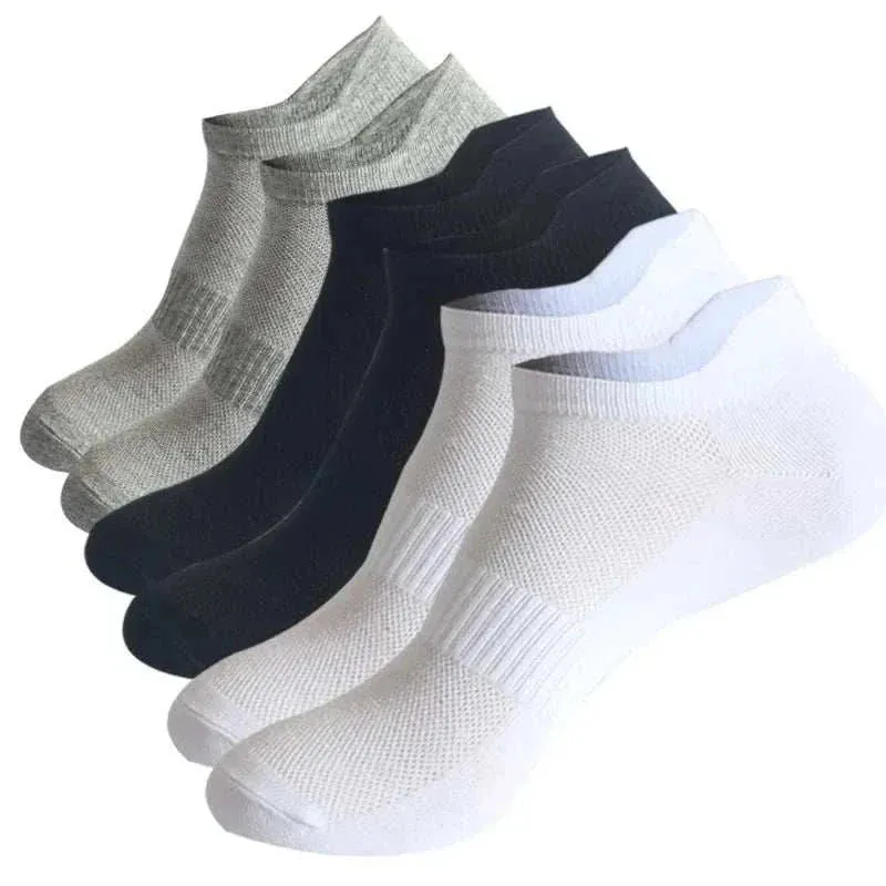 6 Pairs Ankle Socks Womens and Mens Couple Student Cotton Ear New Plus Size Mesh Athletic Sports Running Solid Color Boat Socks