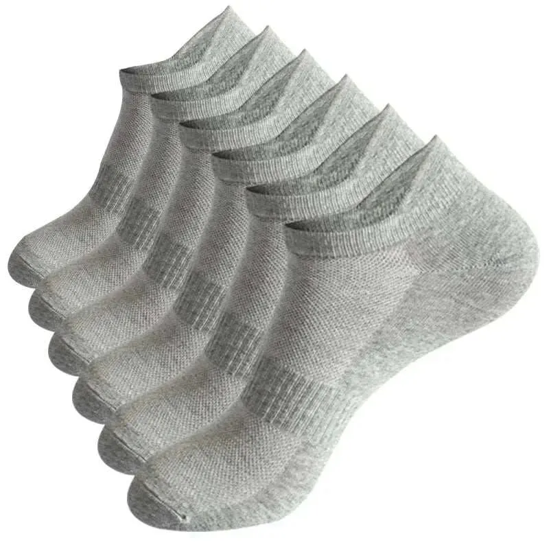 6 Pairs Ankle Socks Womens and Mens Couple Student Cotton Ear New Plus Size Mesh Athletic Sports Running Solid Color Boat Socks