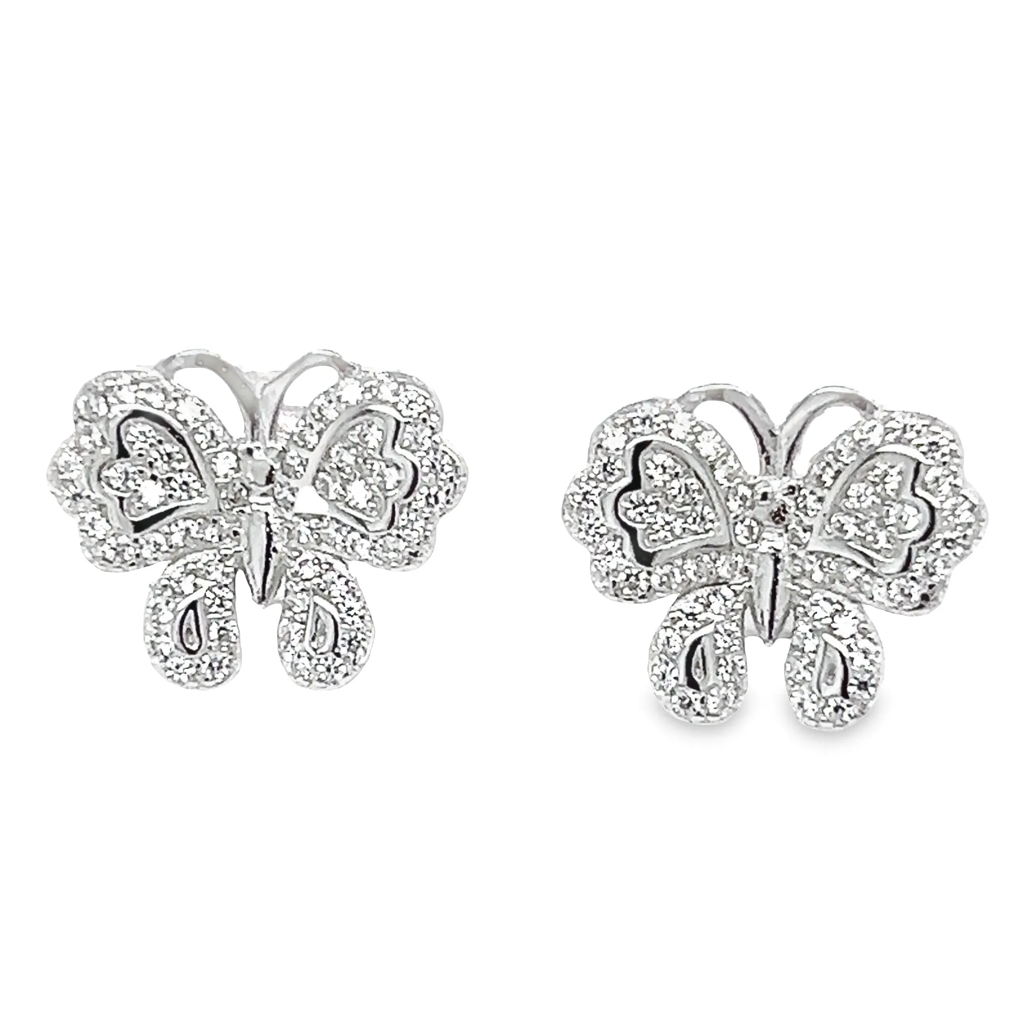 A777 Butterfly with CZ Post Earrings