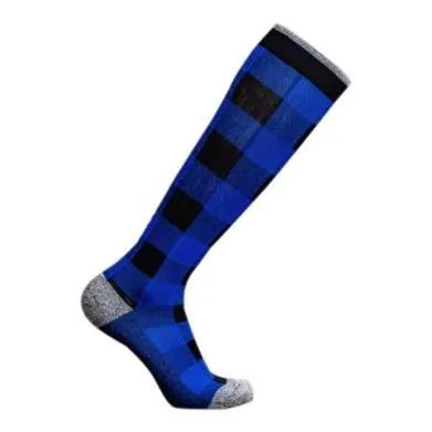 ACHI  Lumber Jack Blue Compression Socks, 20-30 mmHg