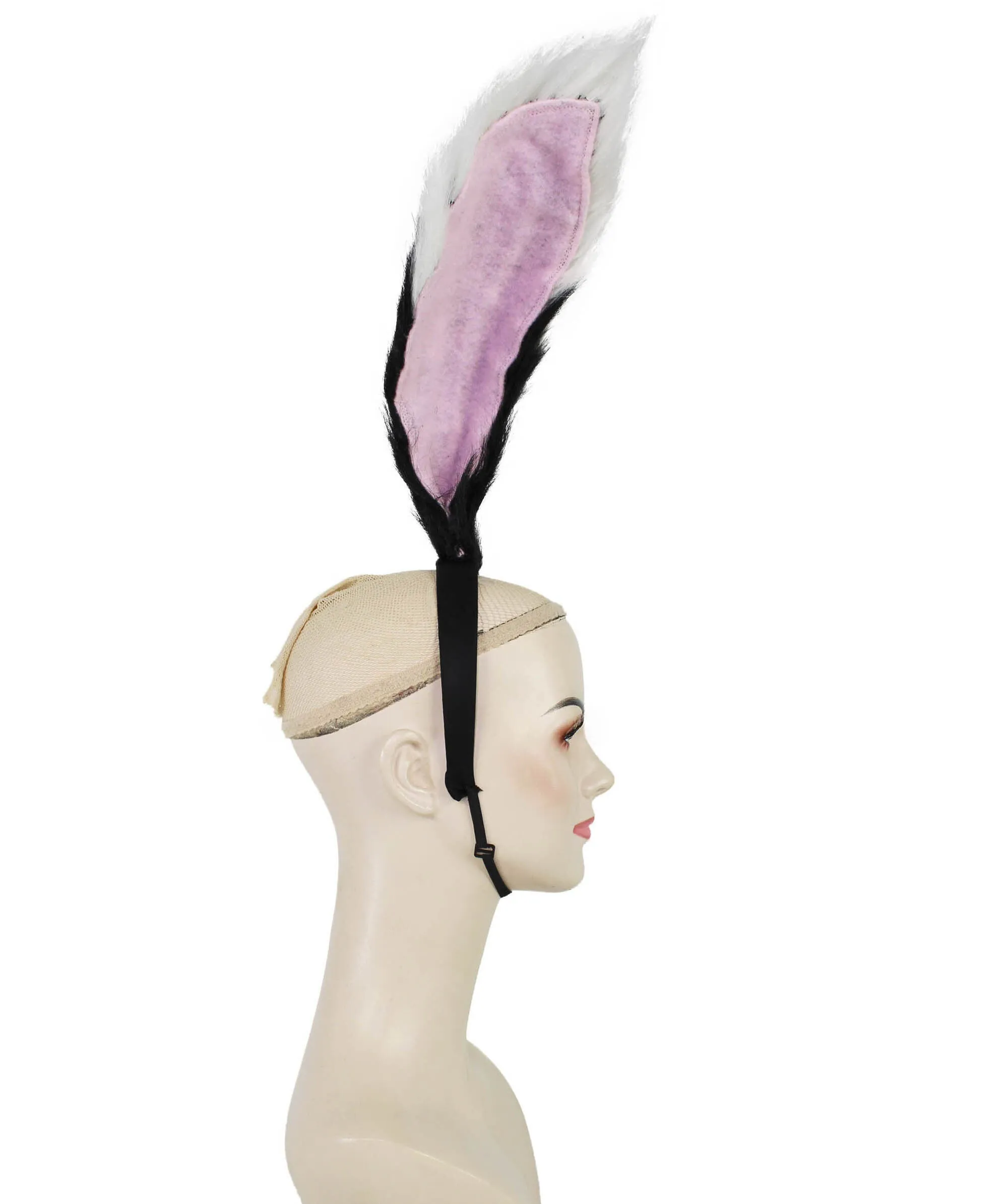 Adult Unisex Black White Pink Fur Faux Rabbit Ears, Perfect Cosplay Accessory, Non-flammable Synthetic Fibers