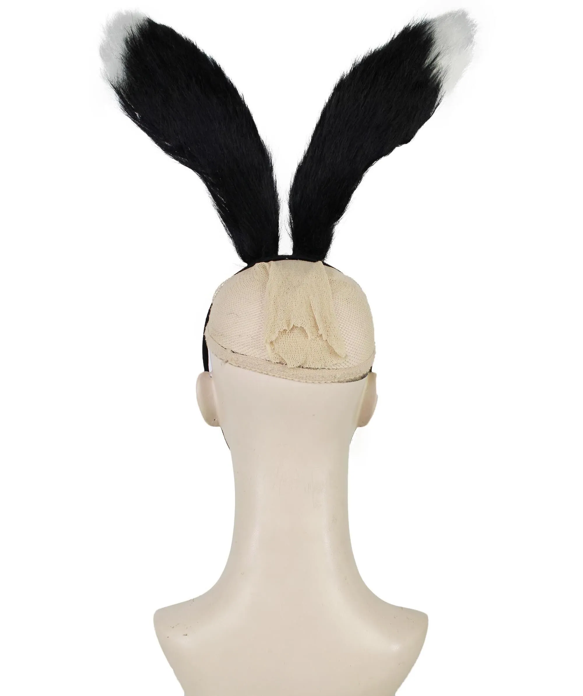 Adult Unisex Black White Pink Fur Faux Rabbit Ears, Perfect Cosplay Accessory, Non-flammable Synthetic Fibers