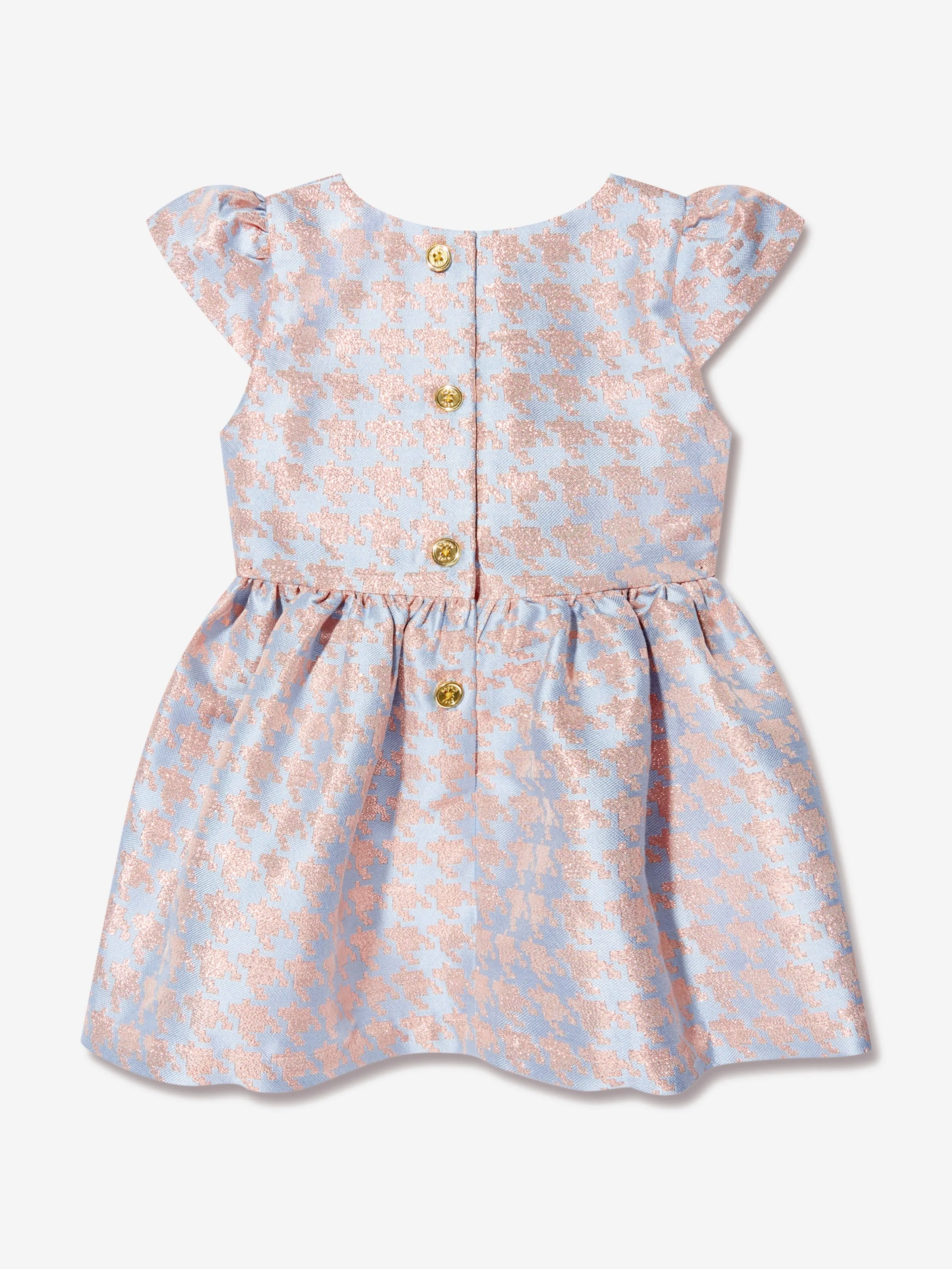 Angels Face Baby Girls Chess Houndstooth Dress in Blue