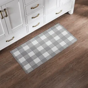 Annie Buffalo Check Grey Polyester Rug Rect 17x36