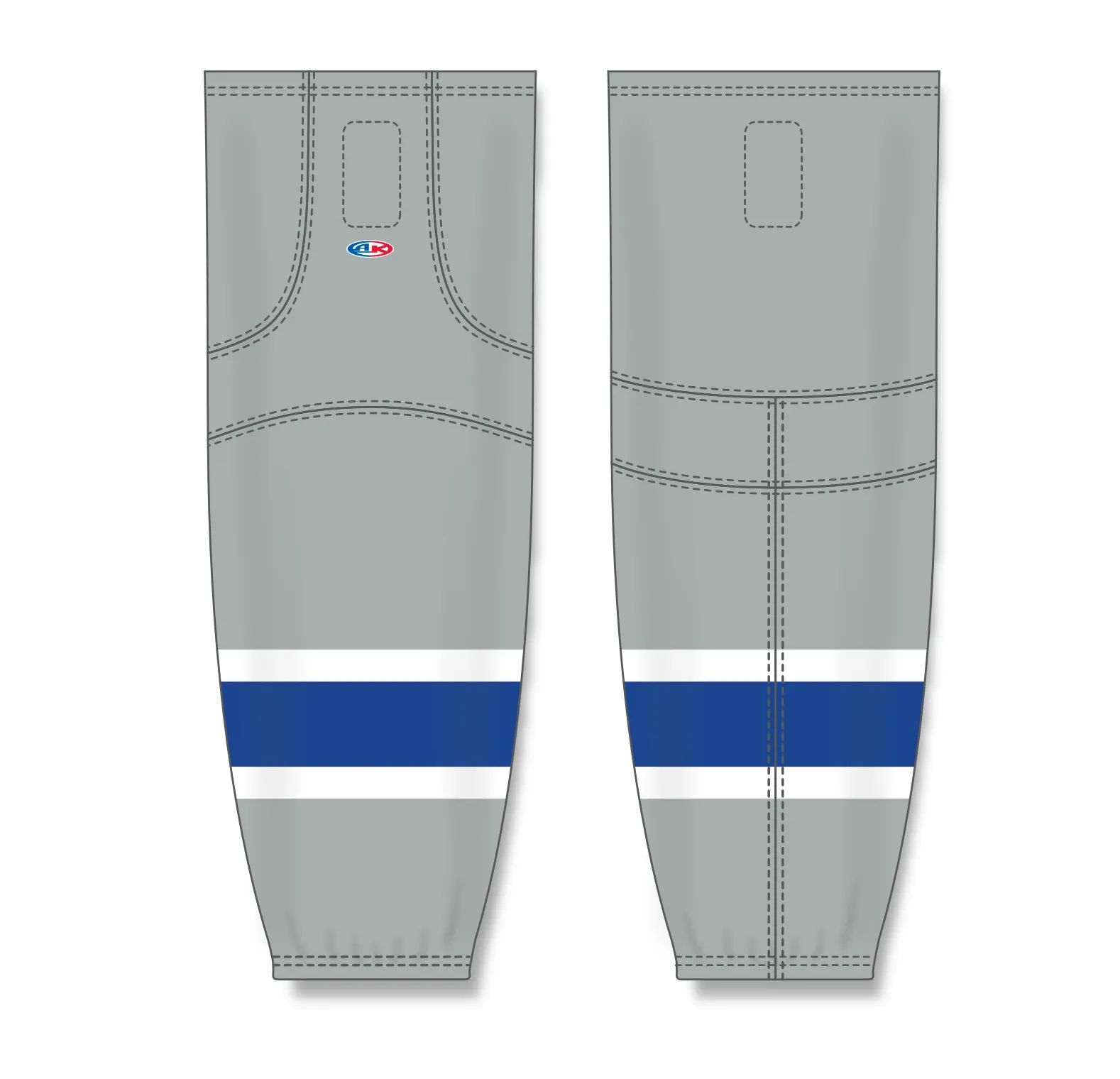 Athletic Knit (AK) HS2100-450 Grey/Royal Blue/White Mesh Ice Hockey Socks