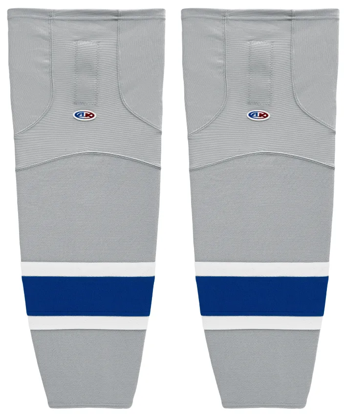 Athletic Knit (AK) HS2100-450 Grey/Royal Blue/White Mesh Ice Hockey Socks