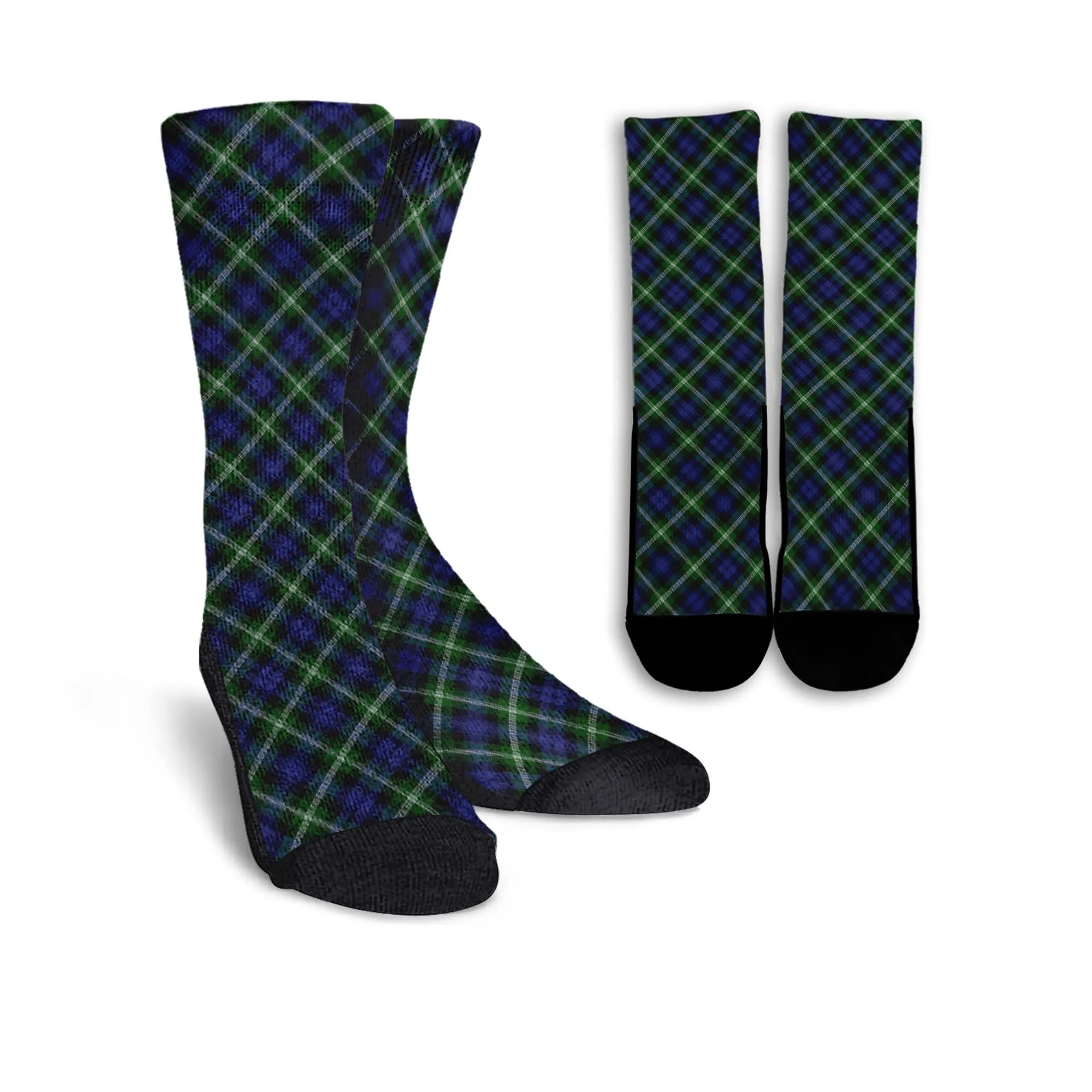 Baillie (Bailey) Tartan Crew Socks Cross Tartan Style