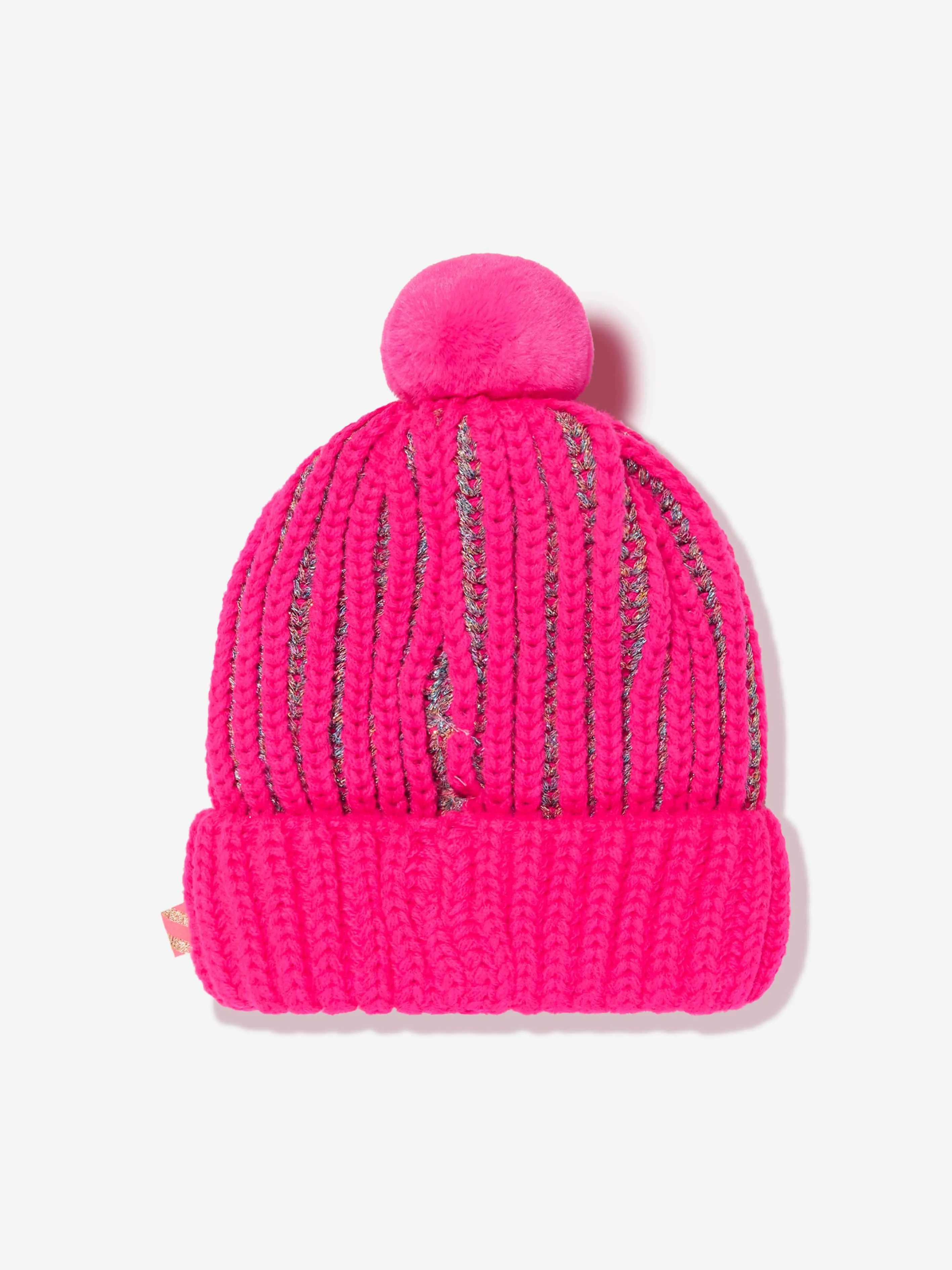 Billieblush Girls Hearts Bobble Hat in Pink