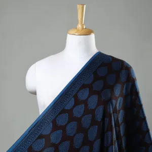 Black - Bagh Block Printed Modal Silk Fabric