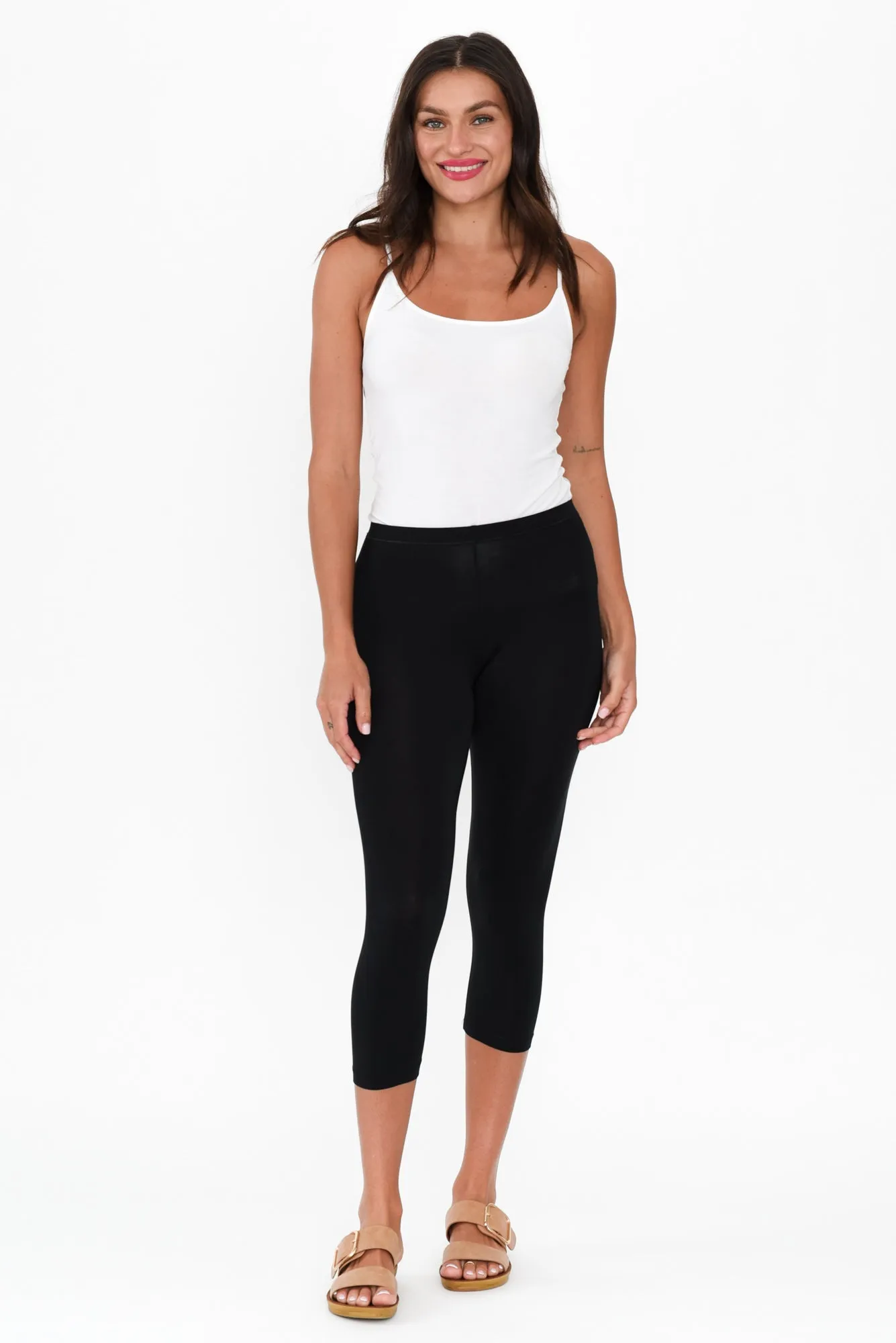 Black Micro Modal 3/4 Leggings