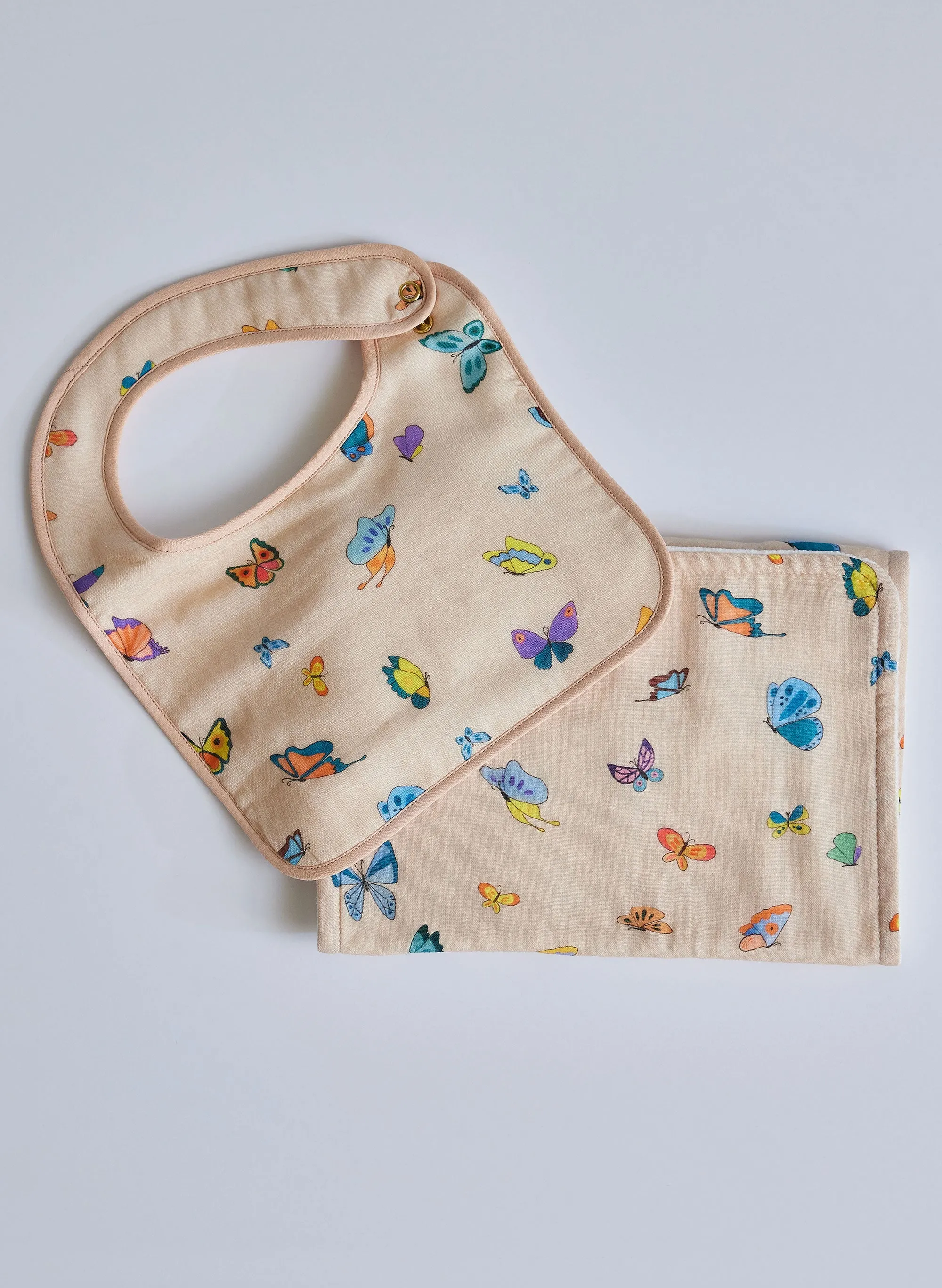 Blush Peach Madame Butterfly Burp Cloth