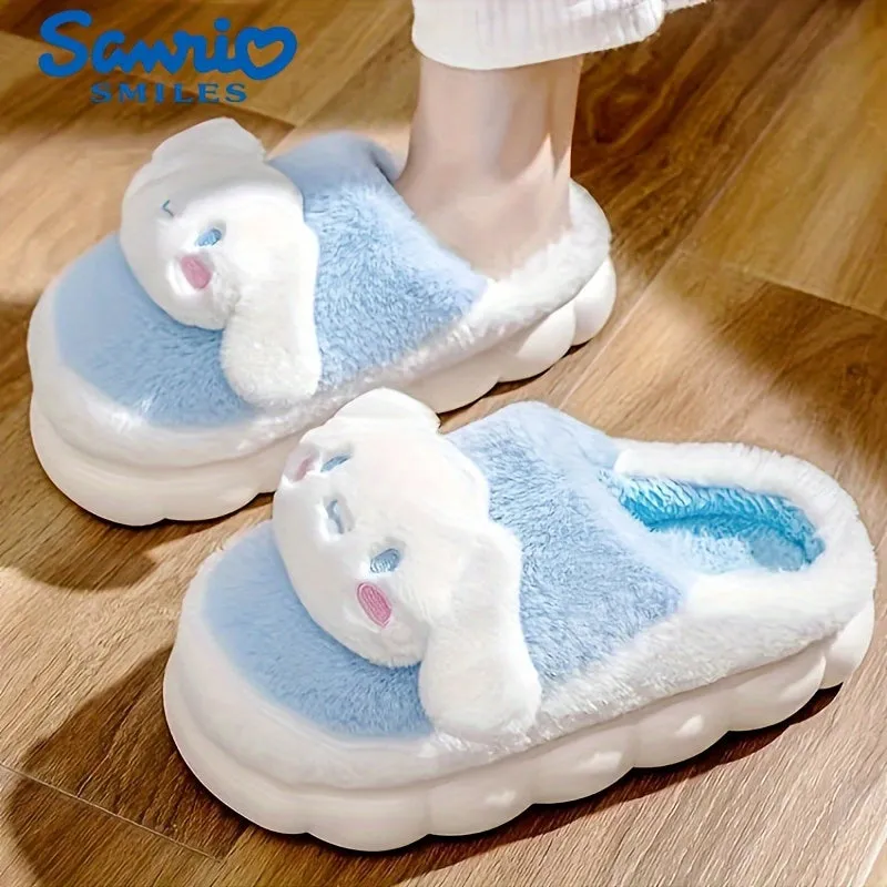 Cinnamoroll Cute Cartoon Furry House Shoes For Girls, Comfortable Non Slip Soft Bottom Walking Shoes For Indoor, Autumn And Winter, Party Gift