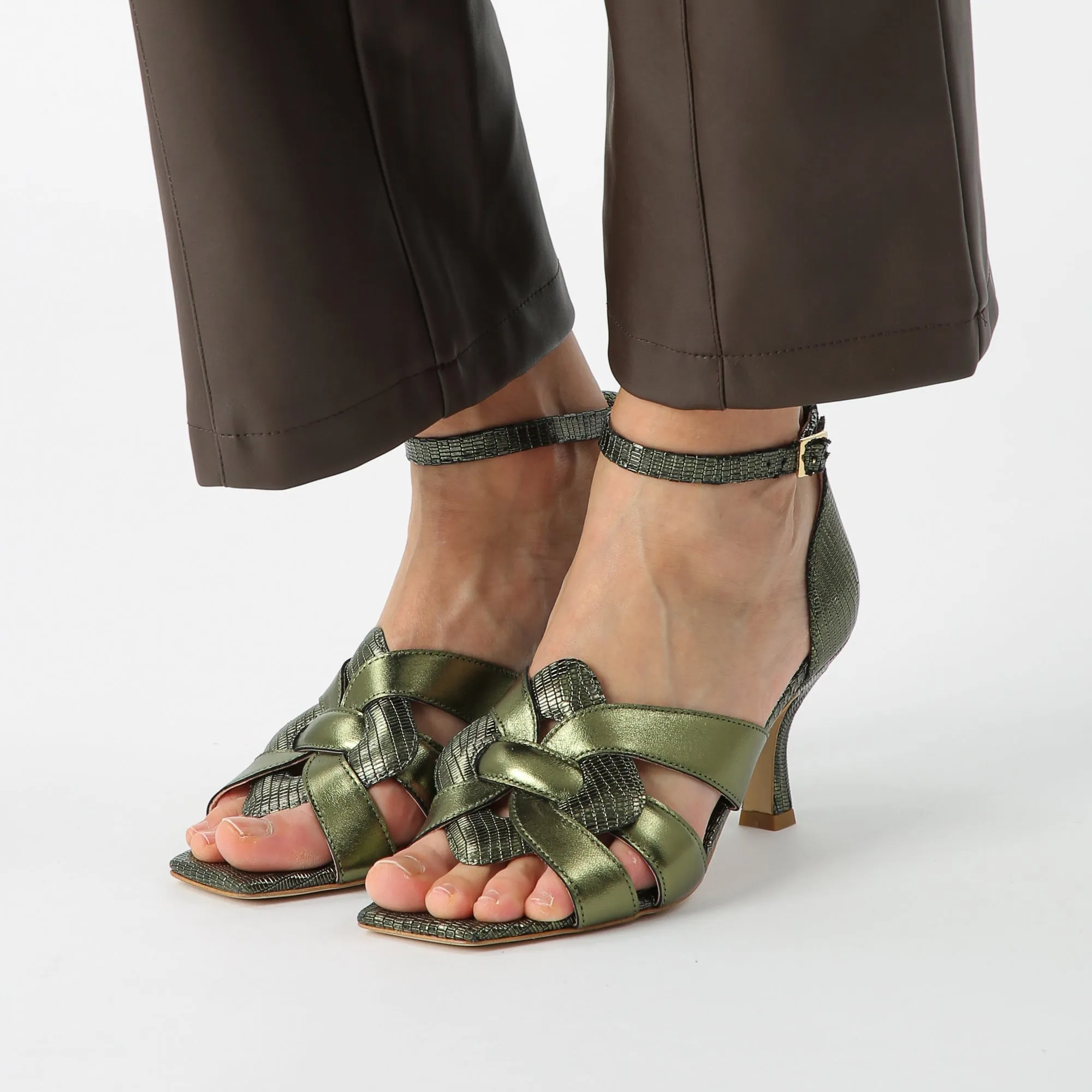 CLAIRE high heel sandal - emerald