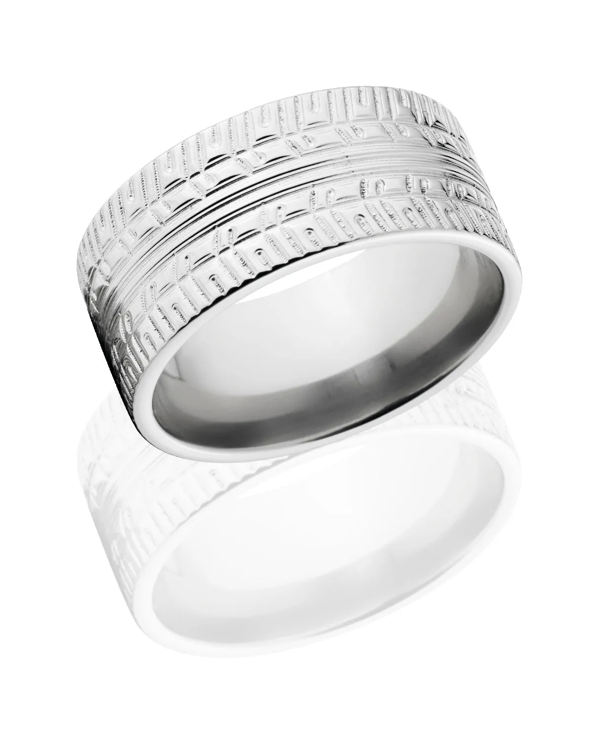 Cobalt Tire Tread Ring - Men's Wedding Band