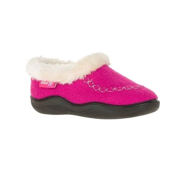 CozyCabin2 Kid's Slipper - Fuchsia/White