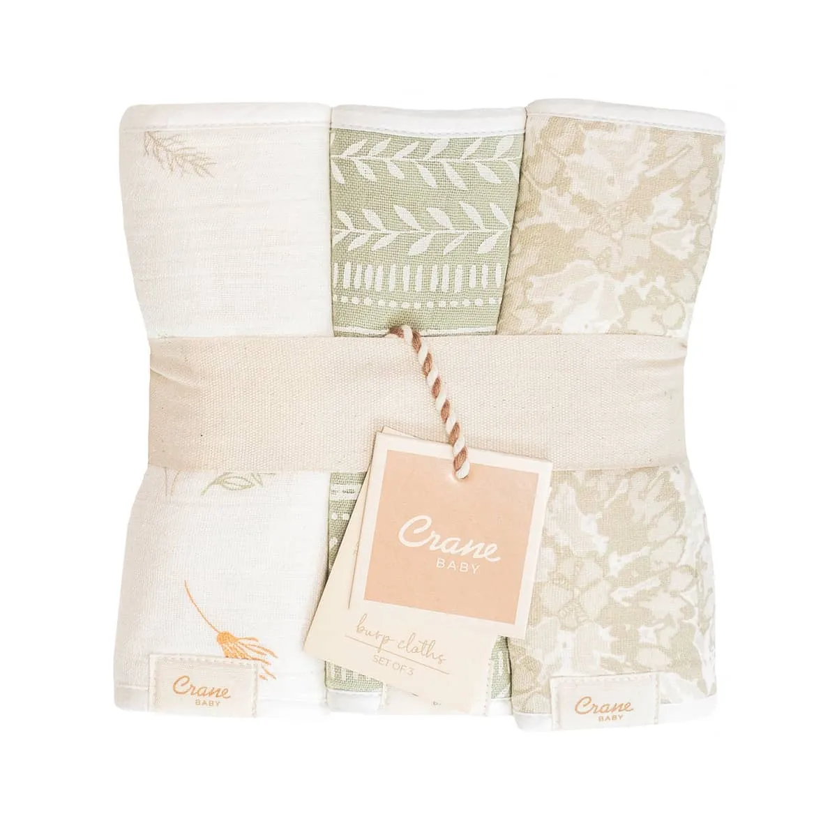 Crane Baby Burp Cloths - Willow