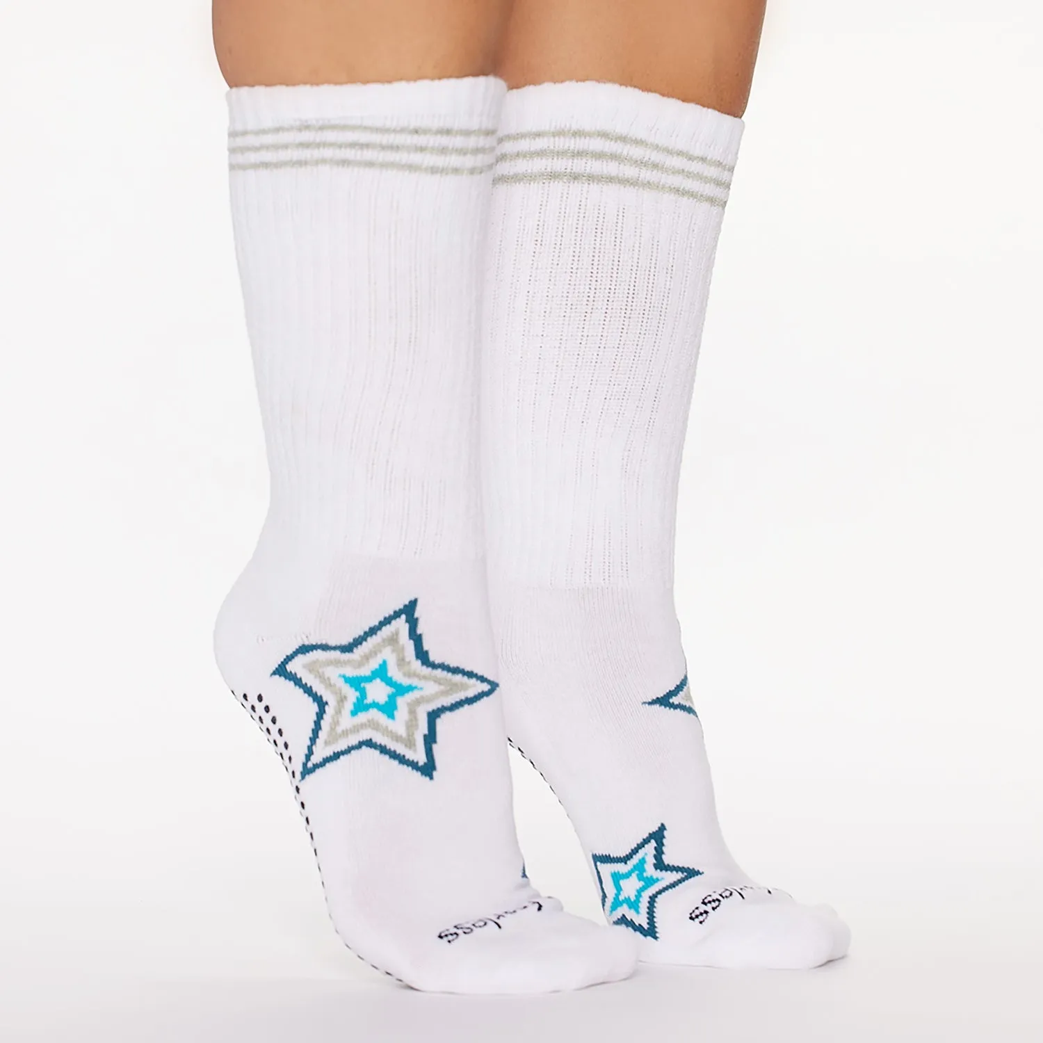 Crew Be Fearless Grip Socks (White/Starburst)