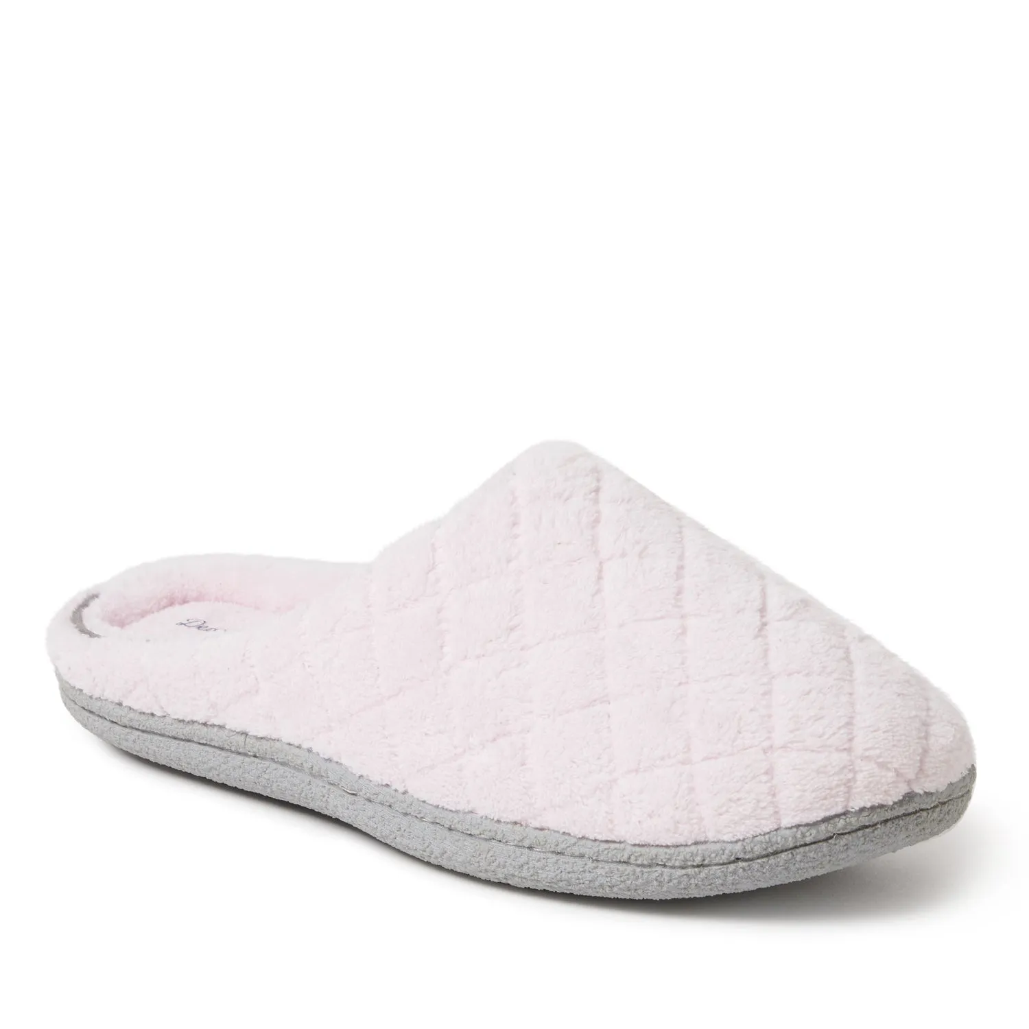 Dearfoams Womens Leslie Quilted Microfiber Terry Clog With Memory Foam