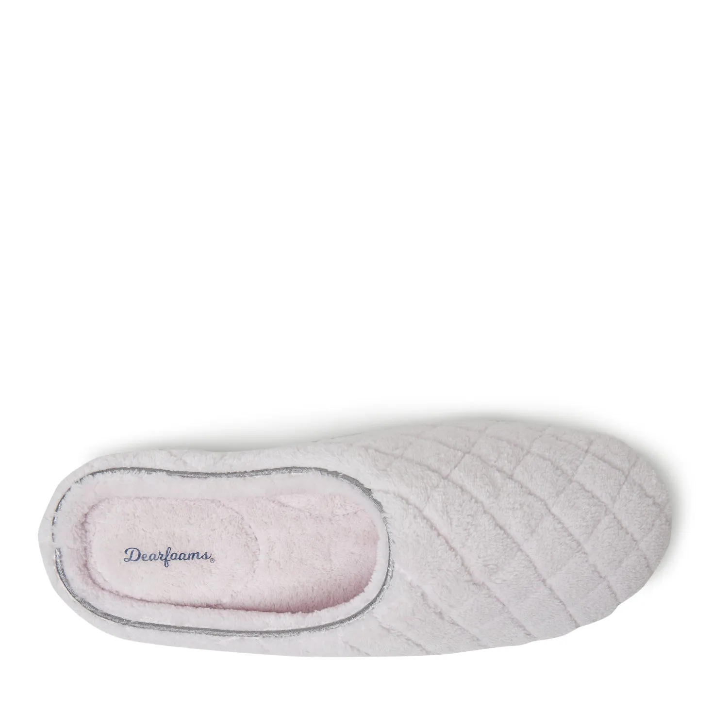 Dearfoams Womens Leslie Quilted Microfiber Terry Clog With Memory Foam