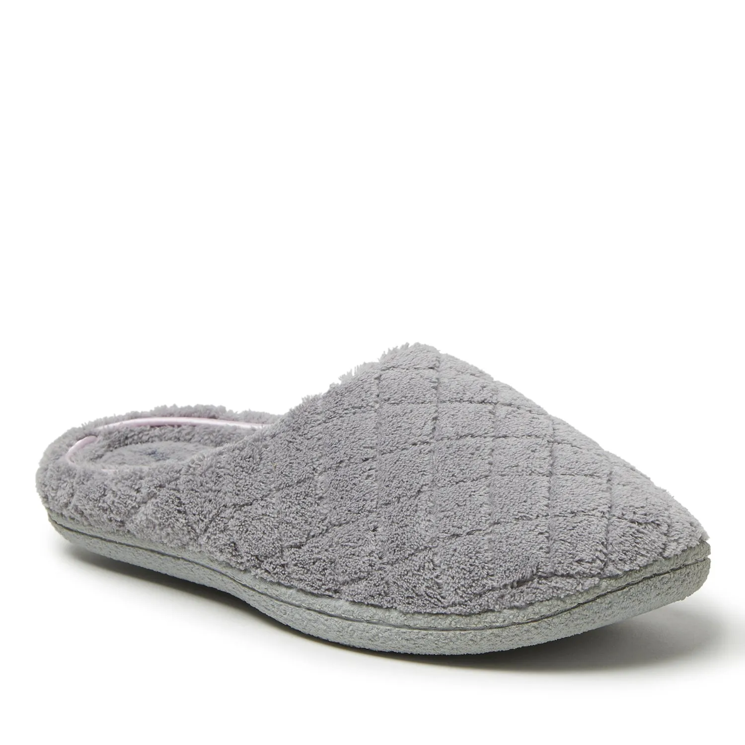 Dearfoams Womens Leslie Quilted Microfiber Terry Clog With Memory Foam