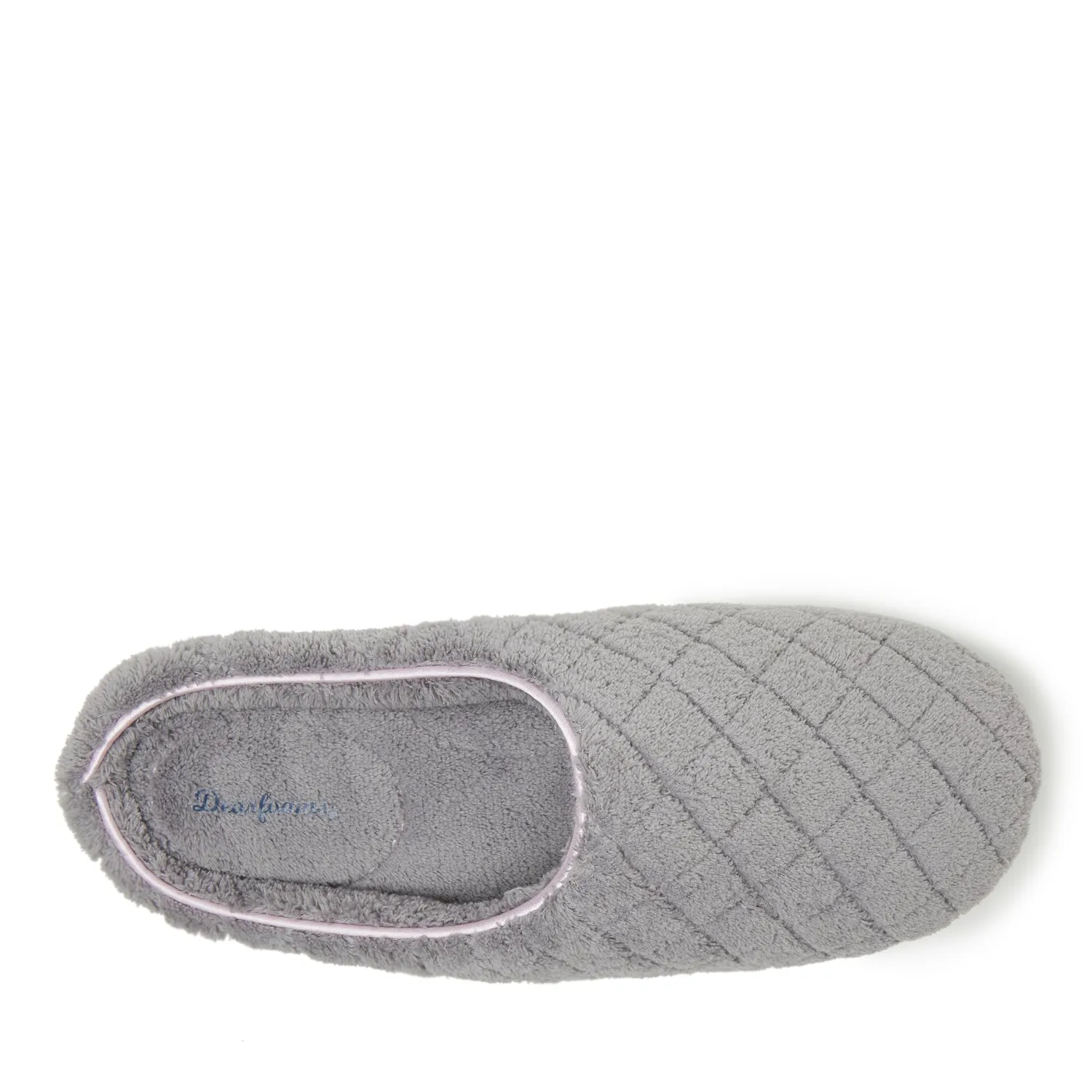 Dearfoams Womens Leslie Quilted Microfiber Terry Clog With Memory Foam