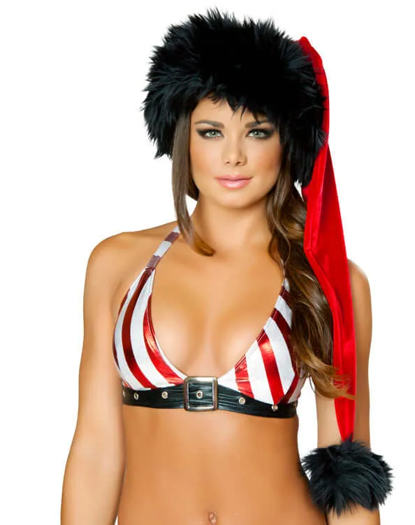 Deluxe Red and Black Santa Hat