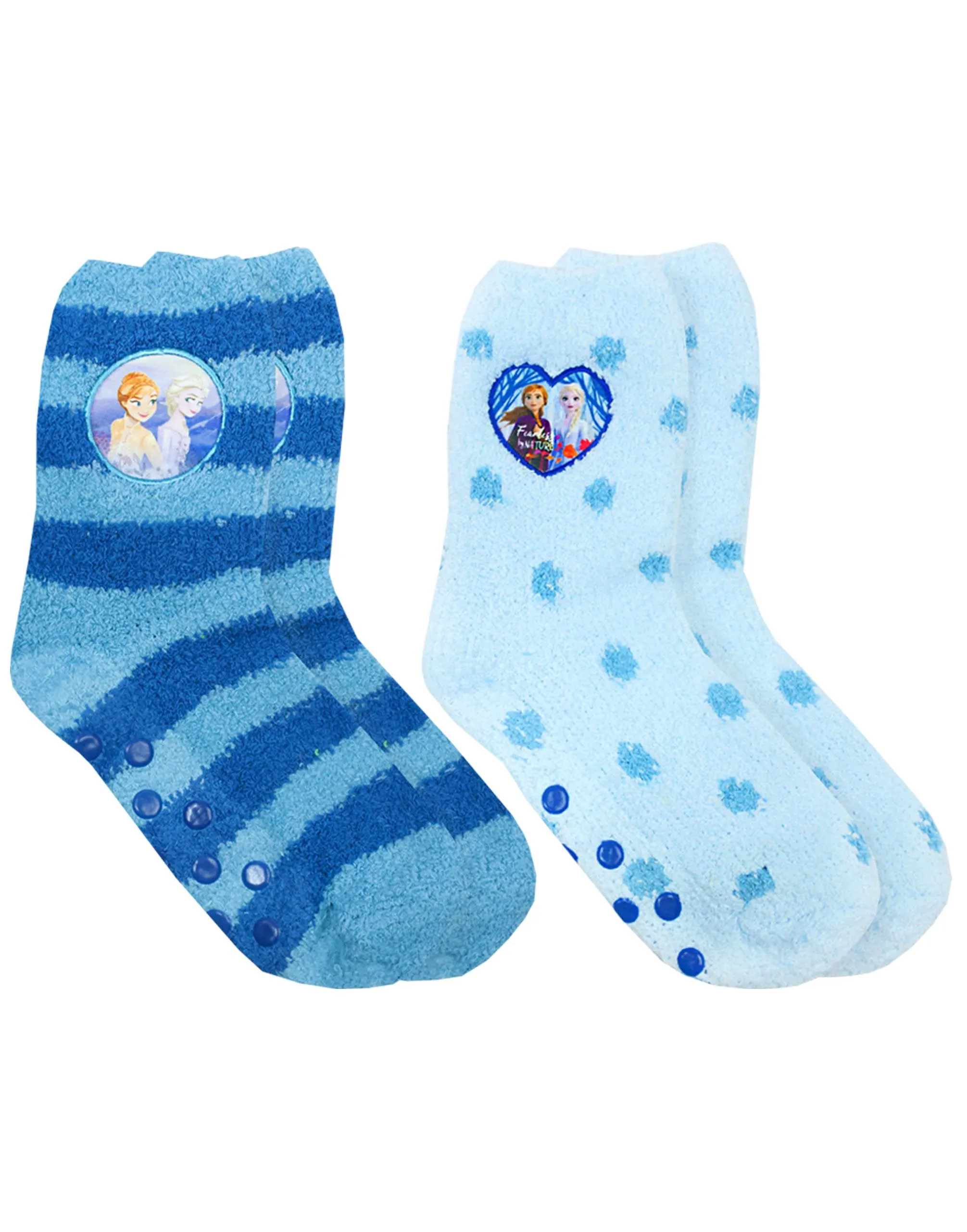 Disney Frozen 2 Anna & Elsa 2 Pack Of Anti-Slip Fluffy Slipper Socks