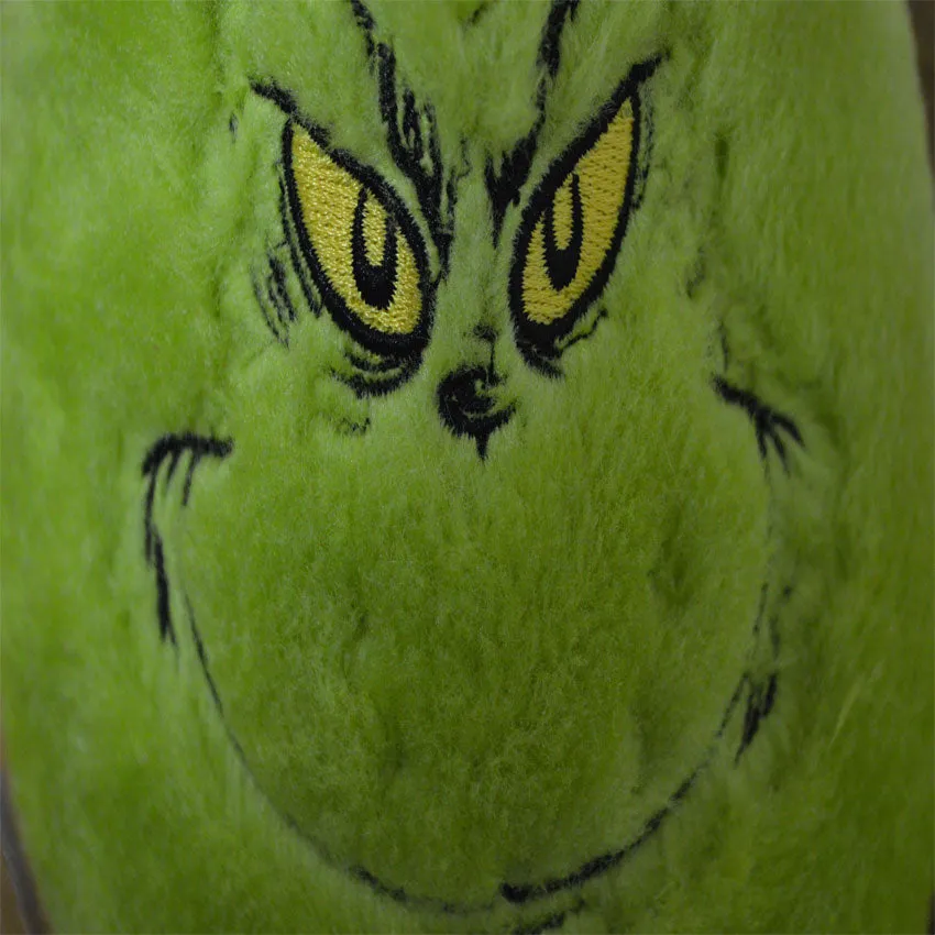 Dr. Seuss' Grinch Face Unisex Adult Fuzzy Slipper Socks