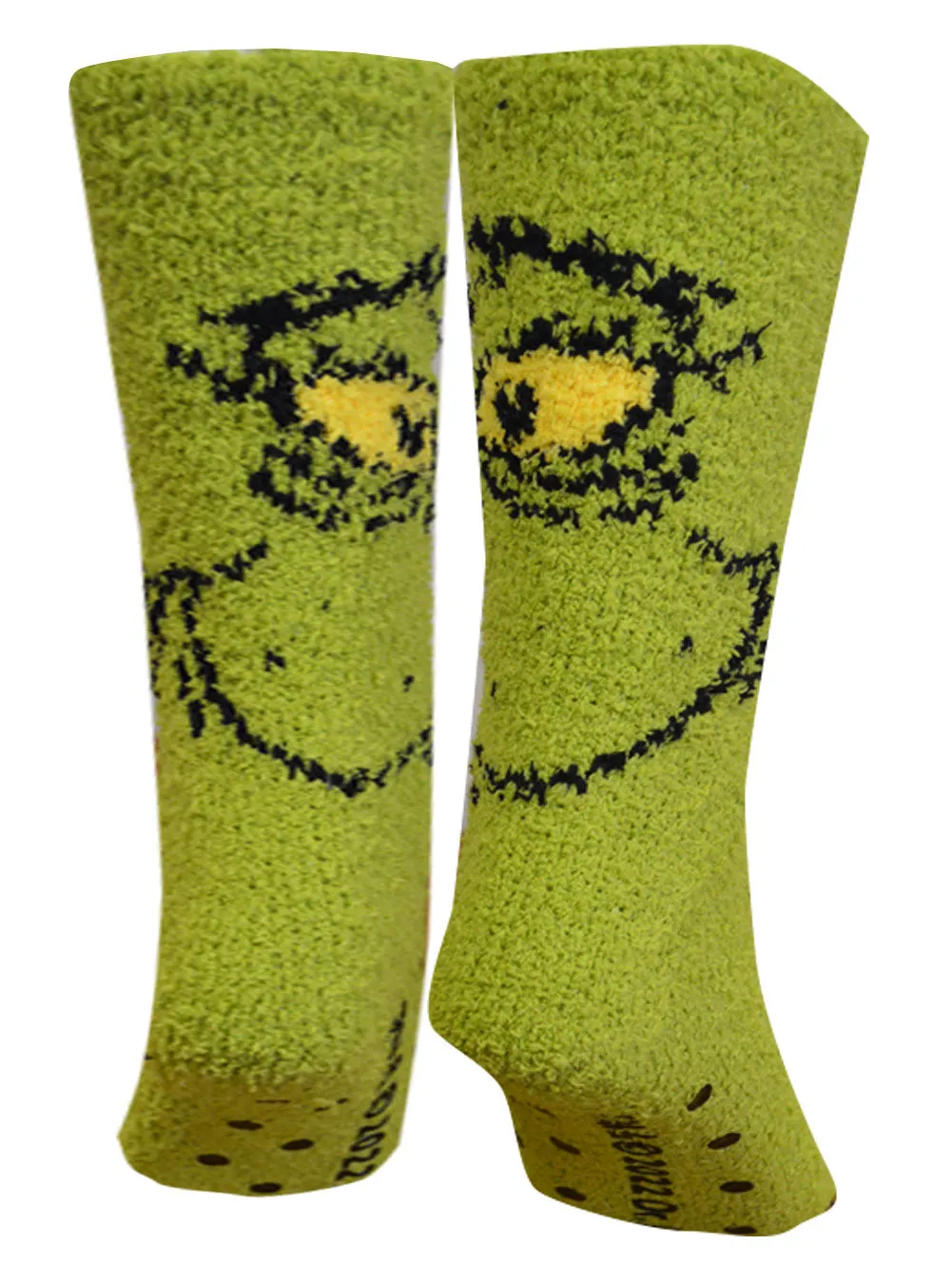 Dr. Seuss' Grinch Face Unisex Adult Fuzzy Slipper Socks