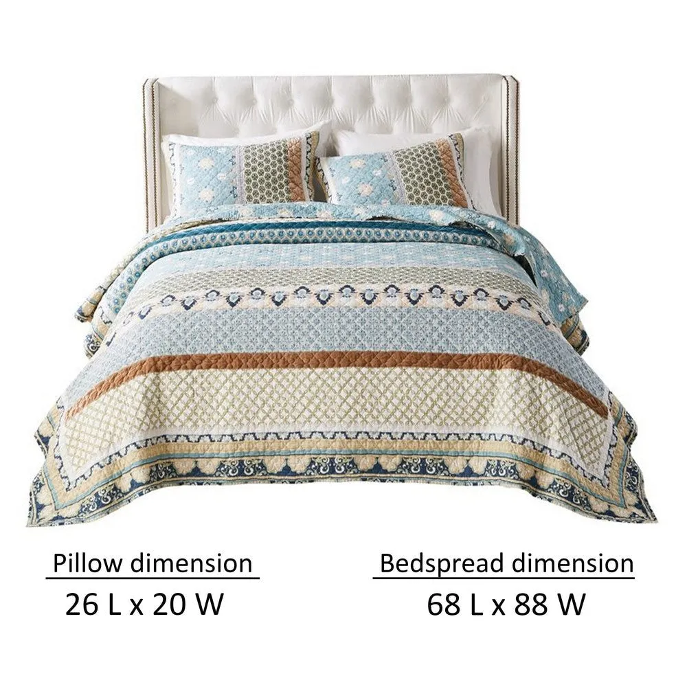 Ello 2pc XL Twin Quilt and Pillow Sham Set, Bohemian Print, Multicolor By Casagear Home