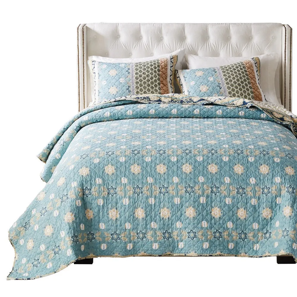 Ello 2pc XL Twin Quilt and Pillow Sham Set, Bohemian Print, Multicolor By Casagear Home