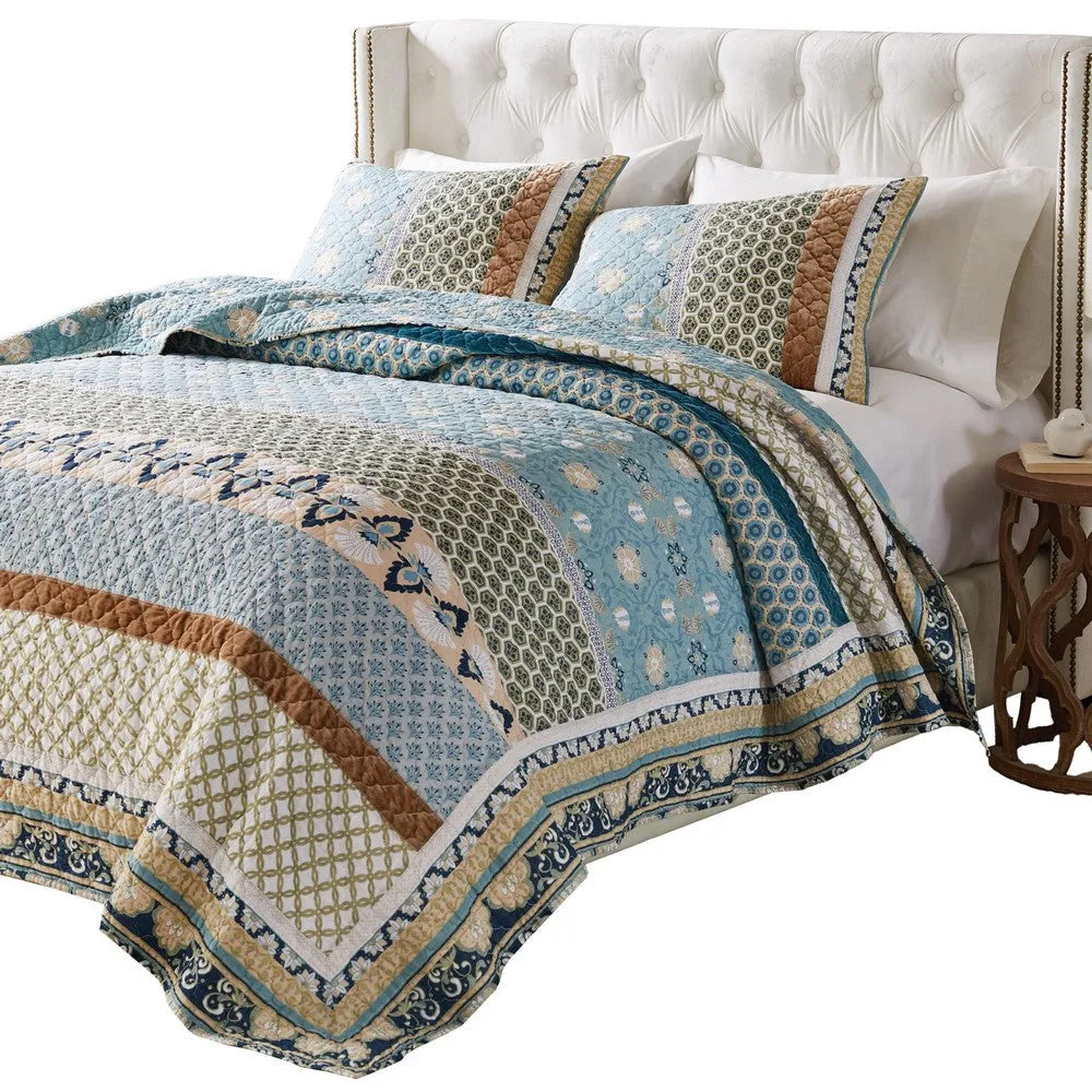 Ello 2pc XL Twin Quilt and Pillow Sham Set, Bohemian Print, Multicolor By Casagear Home