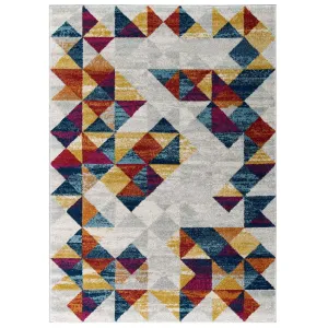 Entourage Elettra Distressed Geometric Triangle MosaicArea Rug