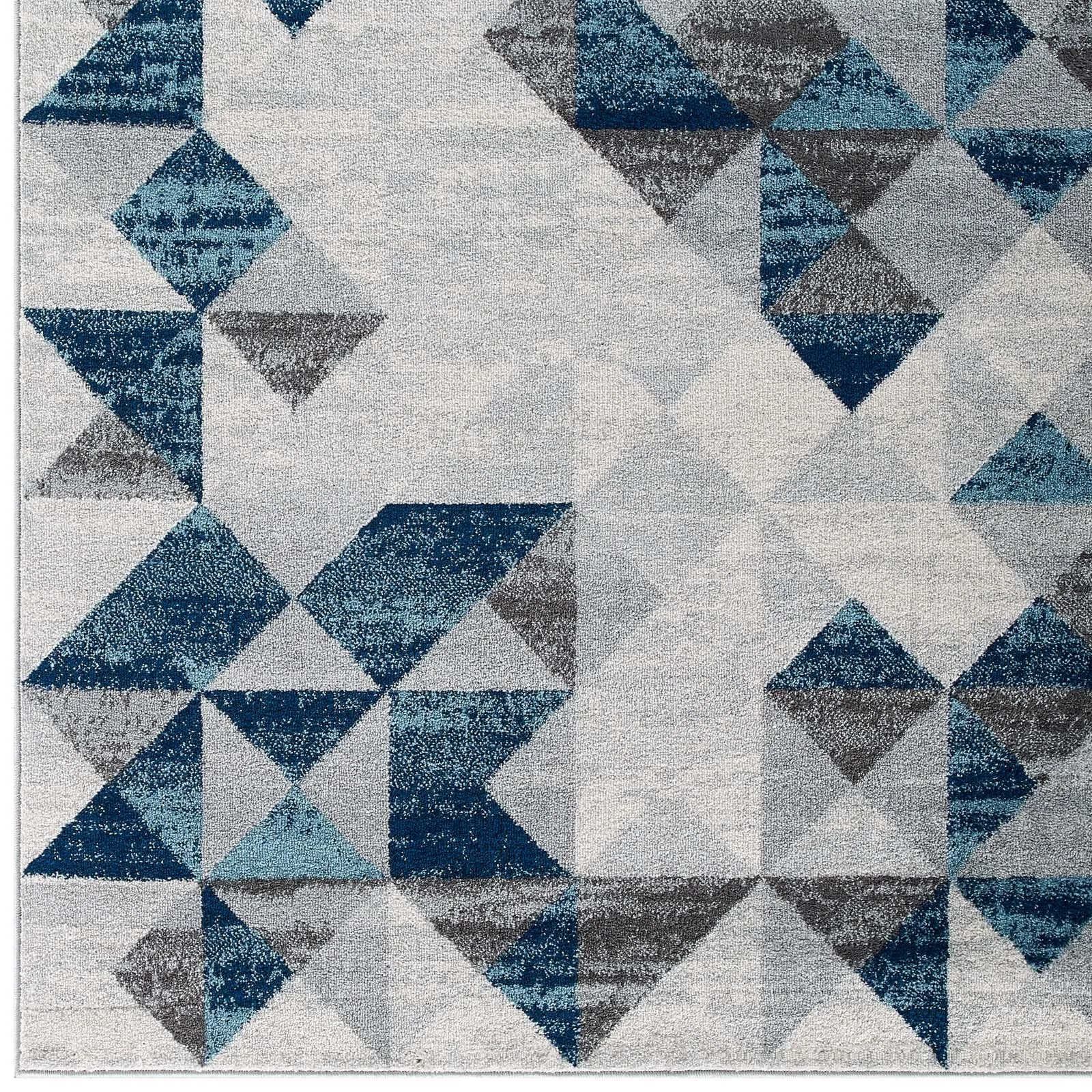 Entourage Elettra Distressed Geometric Triangle MosaicArea Rug