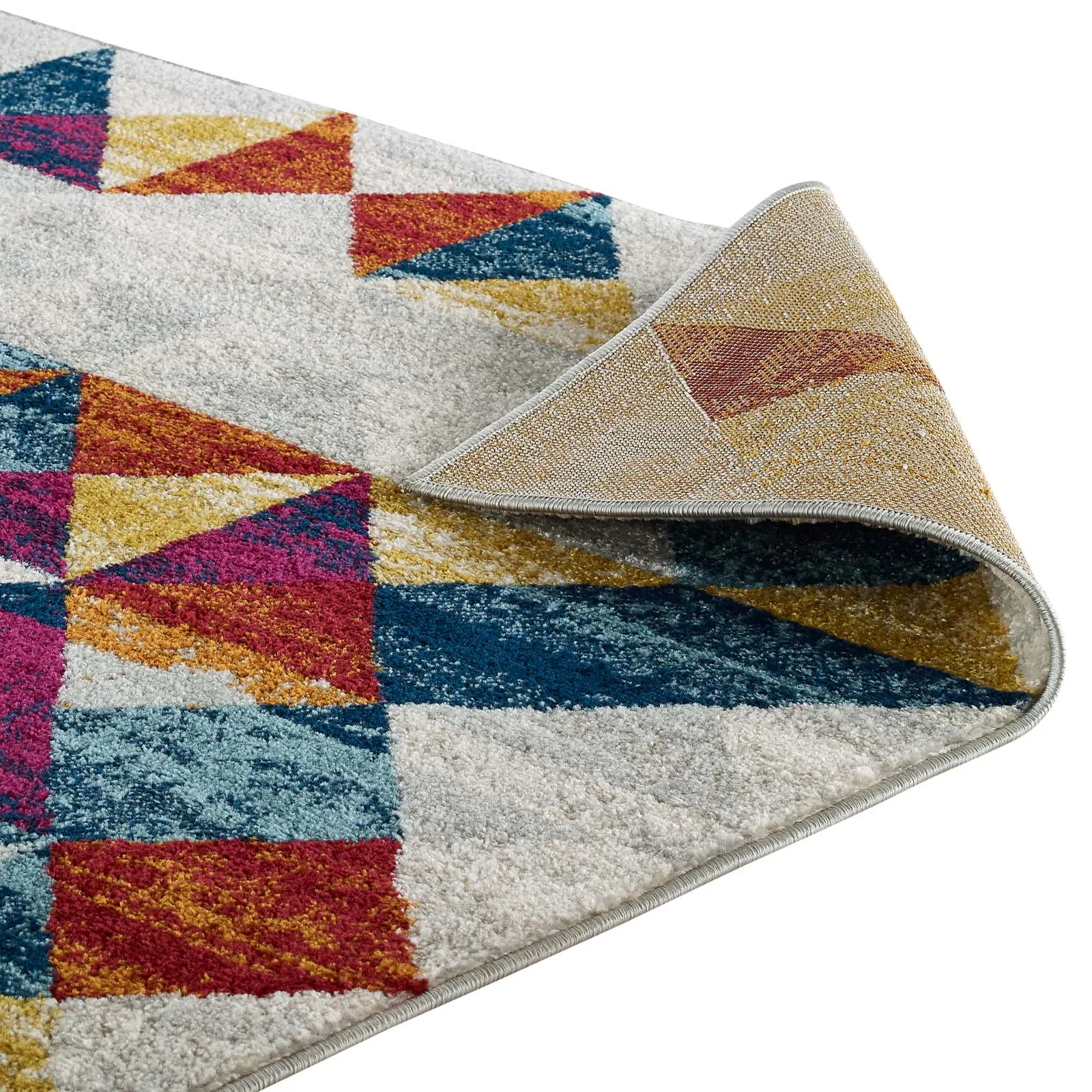 Entourage Elettra Distressed Geometric Triangle MosaicArea Rug