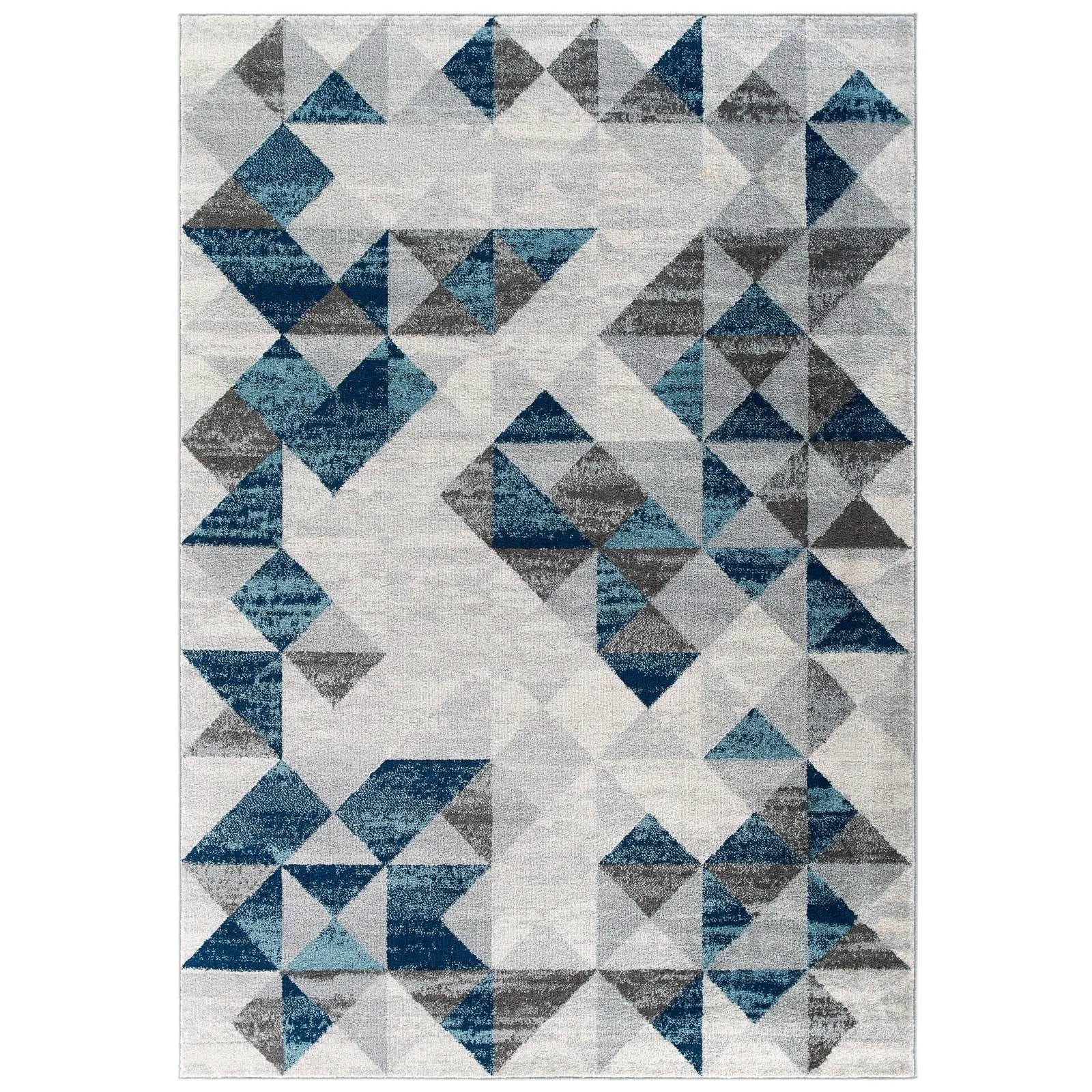 Entourage Elettra Distressed Geometric Triangle MosaicArea Rug