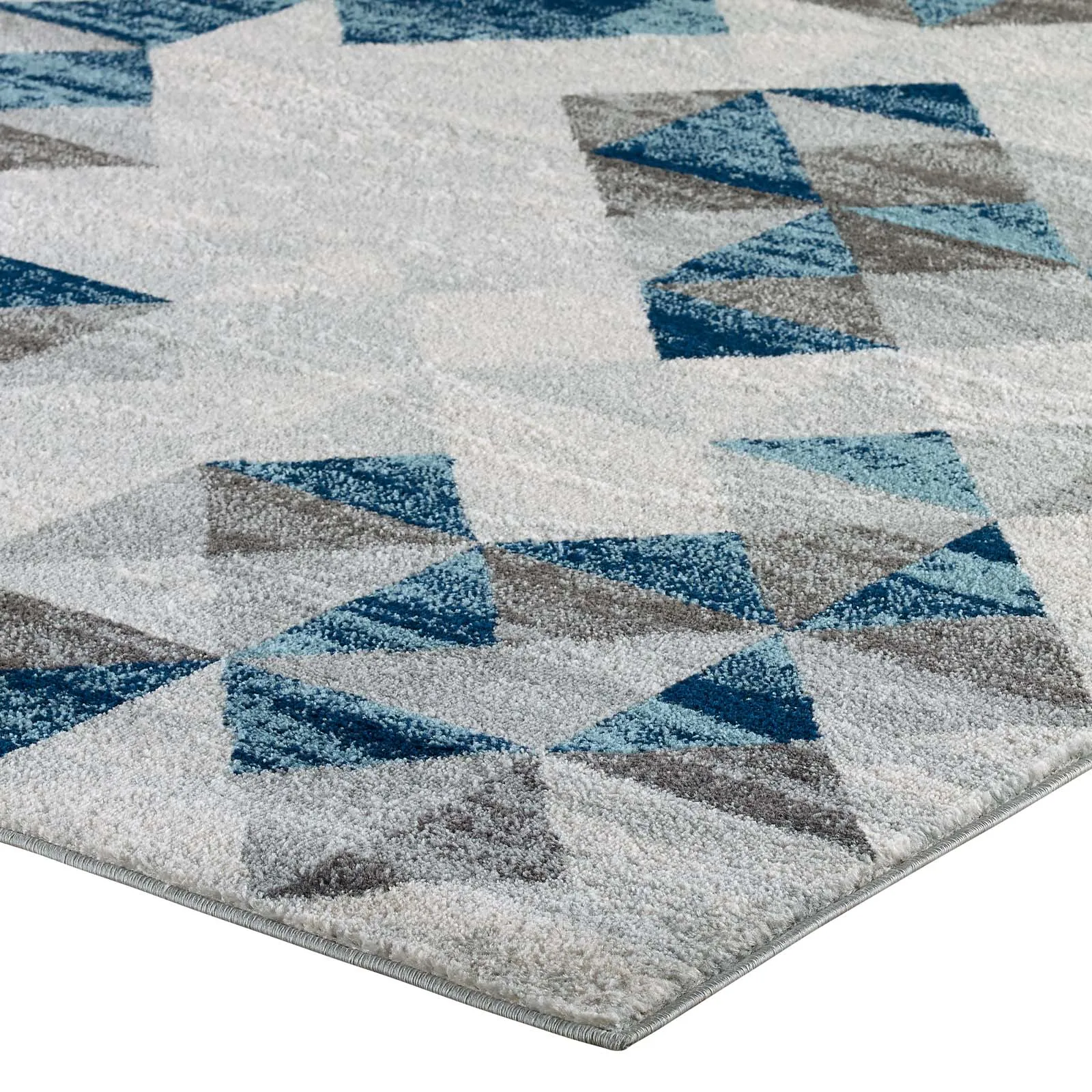 Entourage Elettra Distressed Geometric Triangle MosaicArea Rug