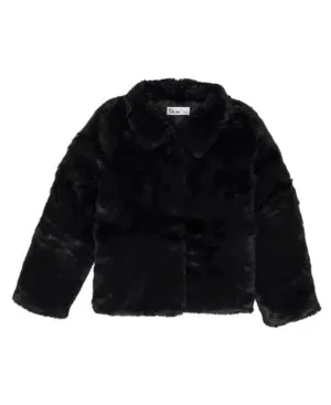 Epic Threads Girls Faux Fur Jacket - Deep Black