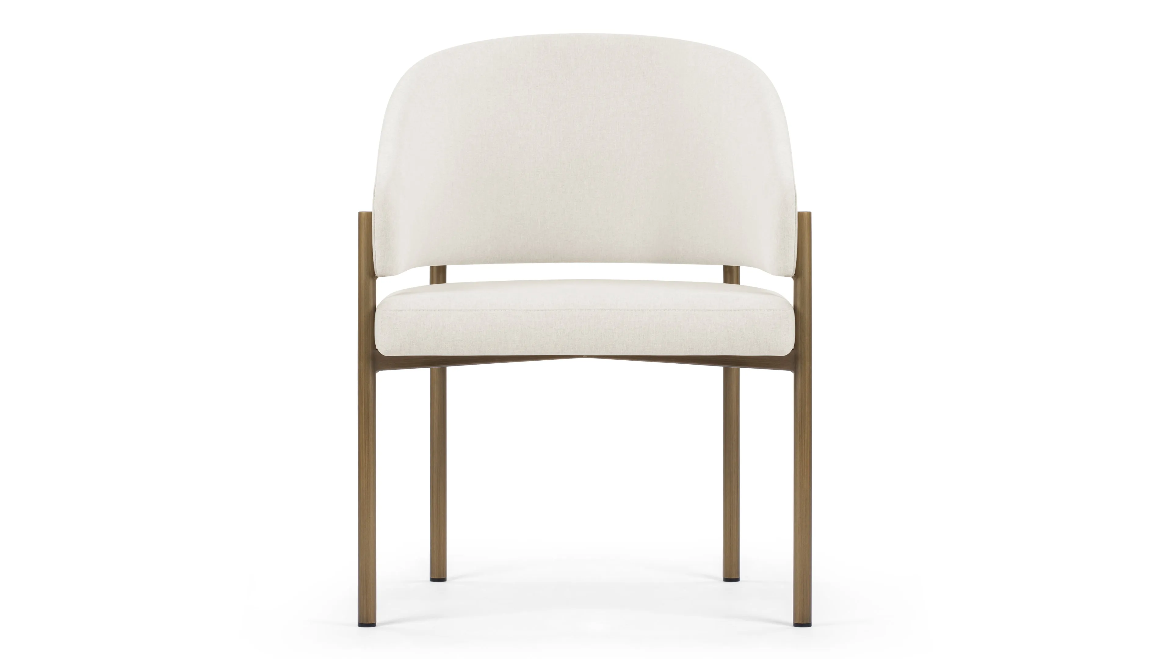 Esme - Esme Dining Chair, Oatmeal Brushed Weave and Brushed Brass