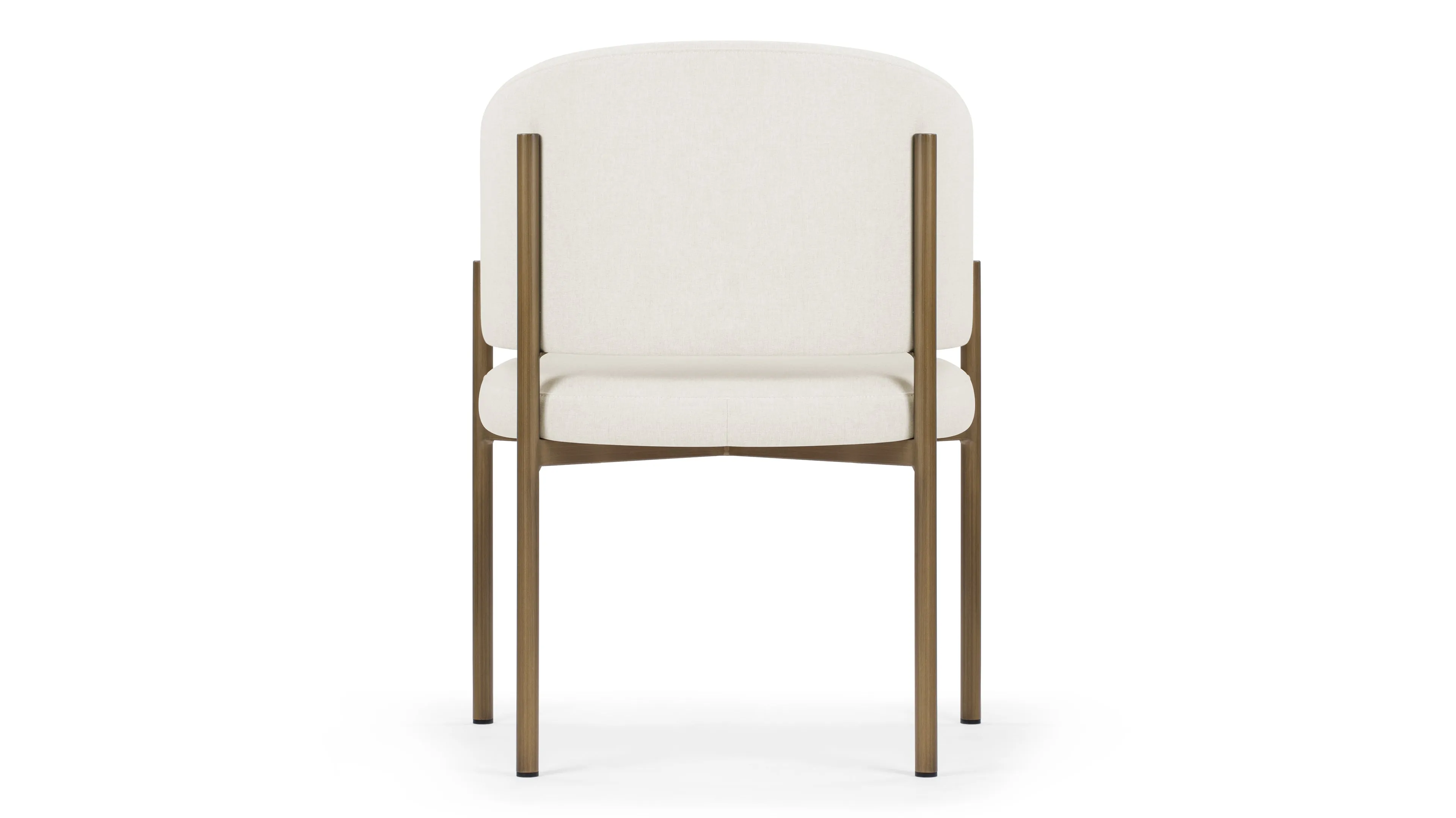 Esme - Esme Dining Chair, Oatmeal Brushed Weave and Brushed Brass