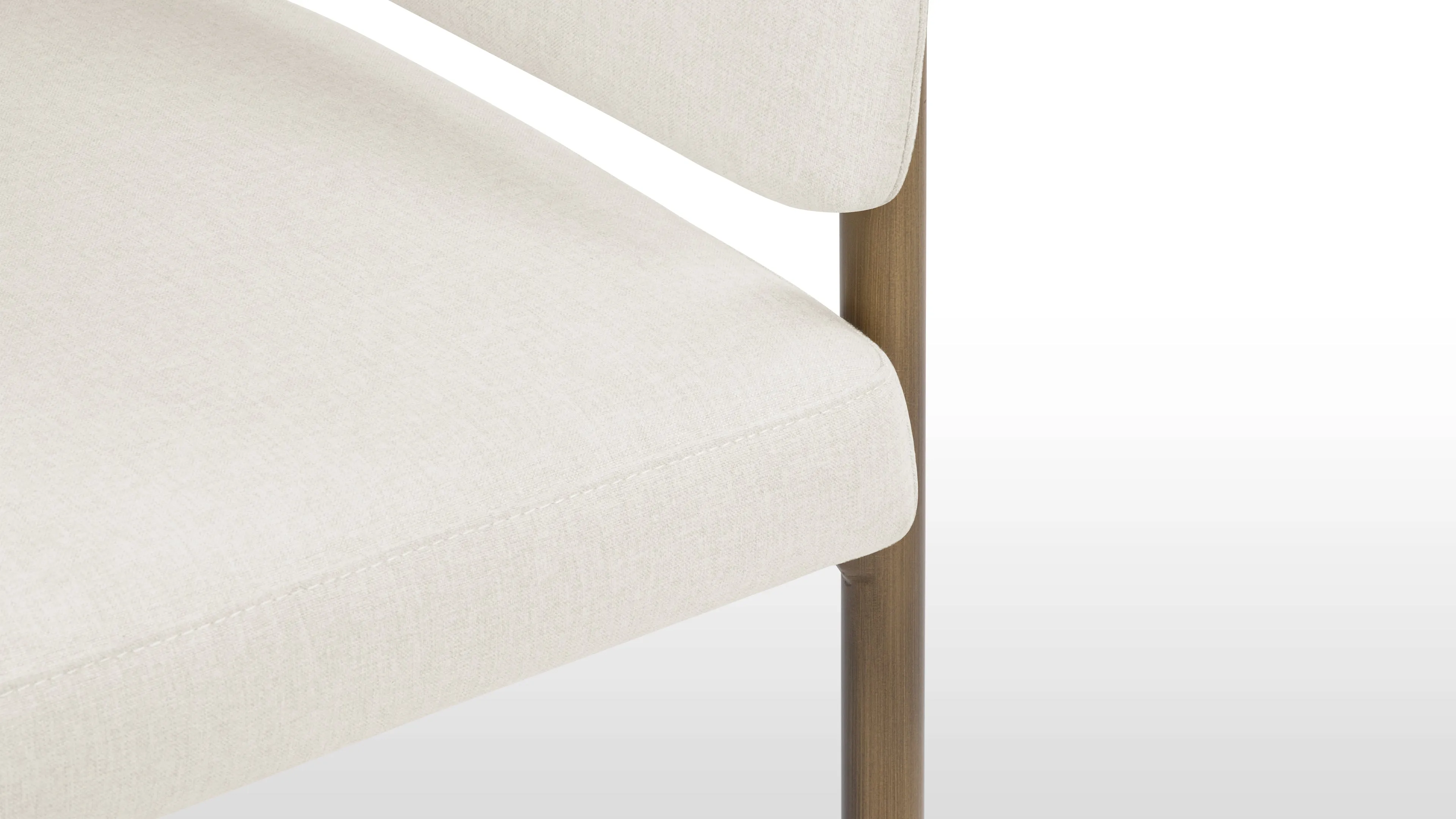 Esme - Esme Dining Chair, Oatmeal Brushed Weave and Brushed Brass