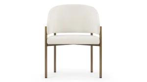 Esme - Esme Dining Chair, Oatmeal Brushed Weave and Brushed Brass