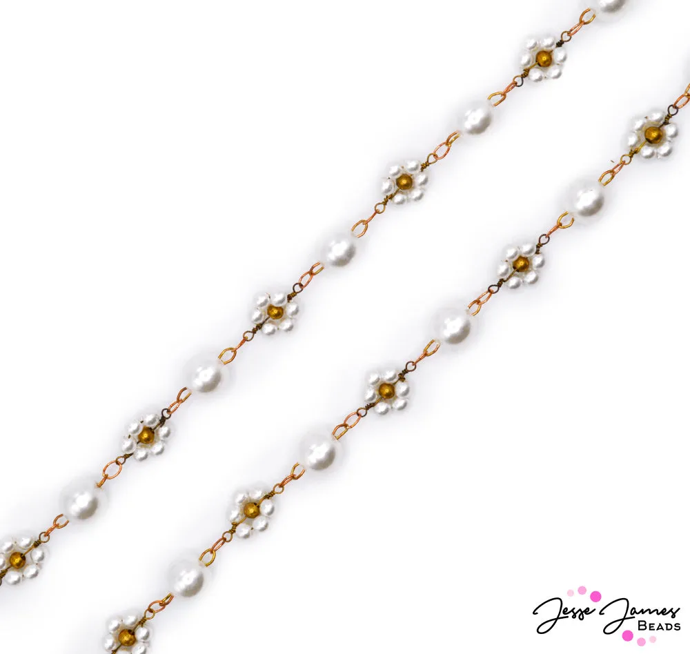 Flower Pearl Beaded Chain