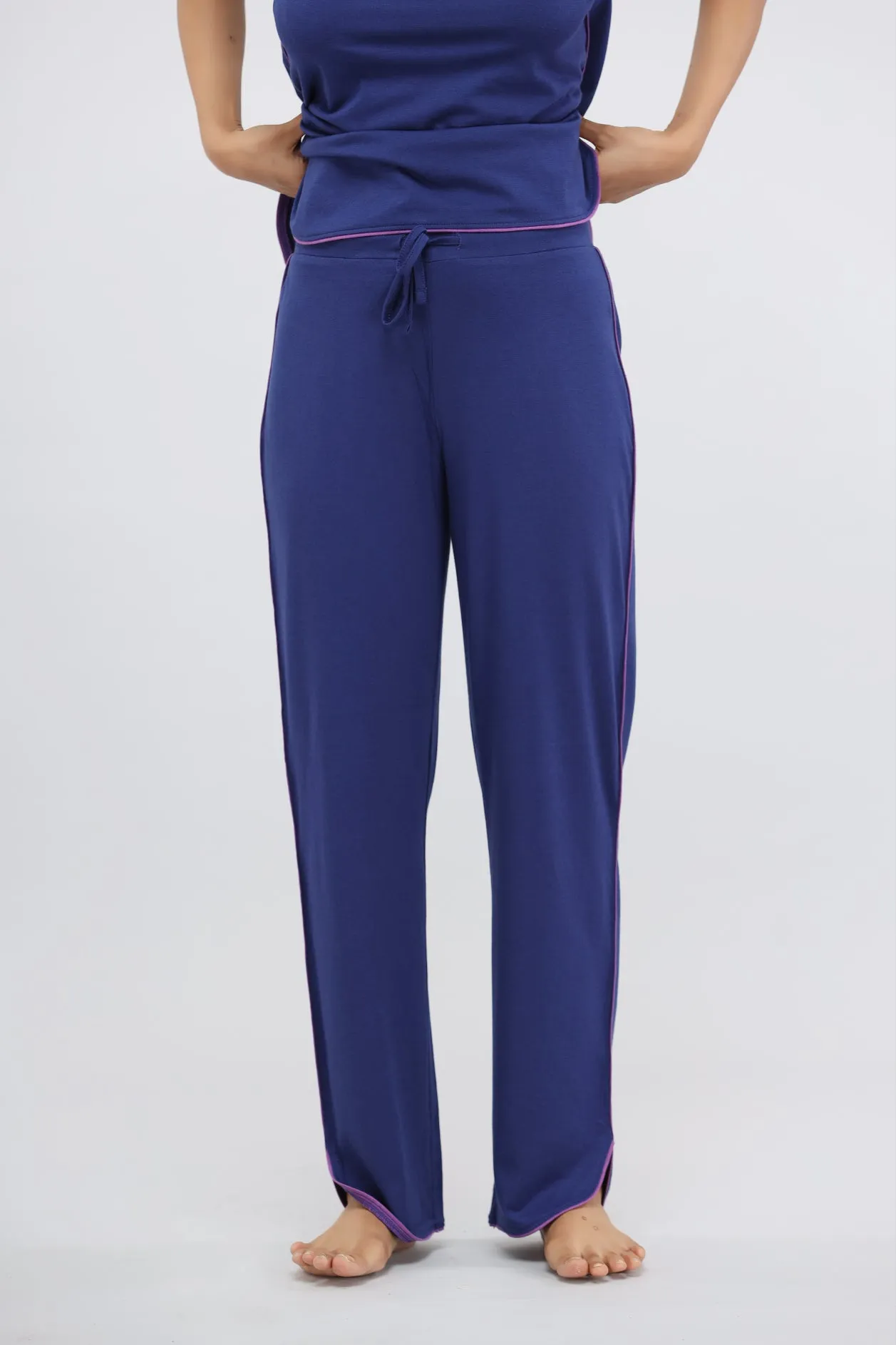 Functional Blue Piping Supima® Pajama Set