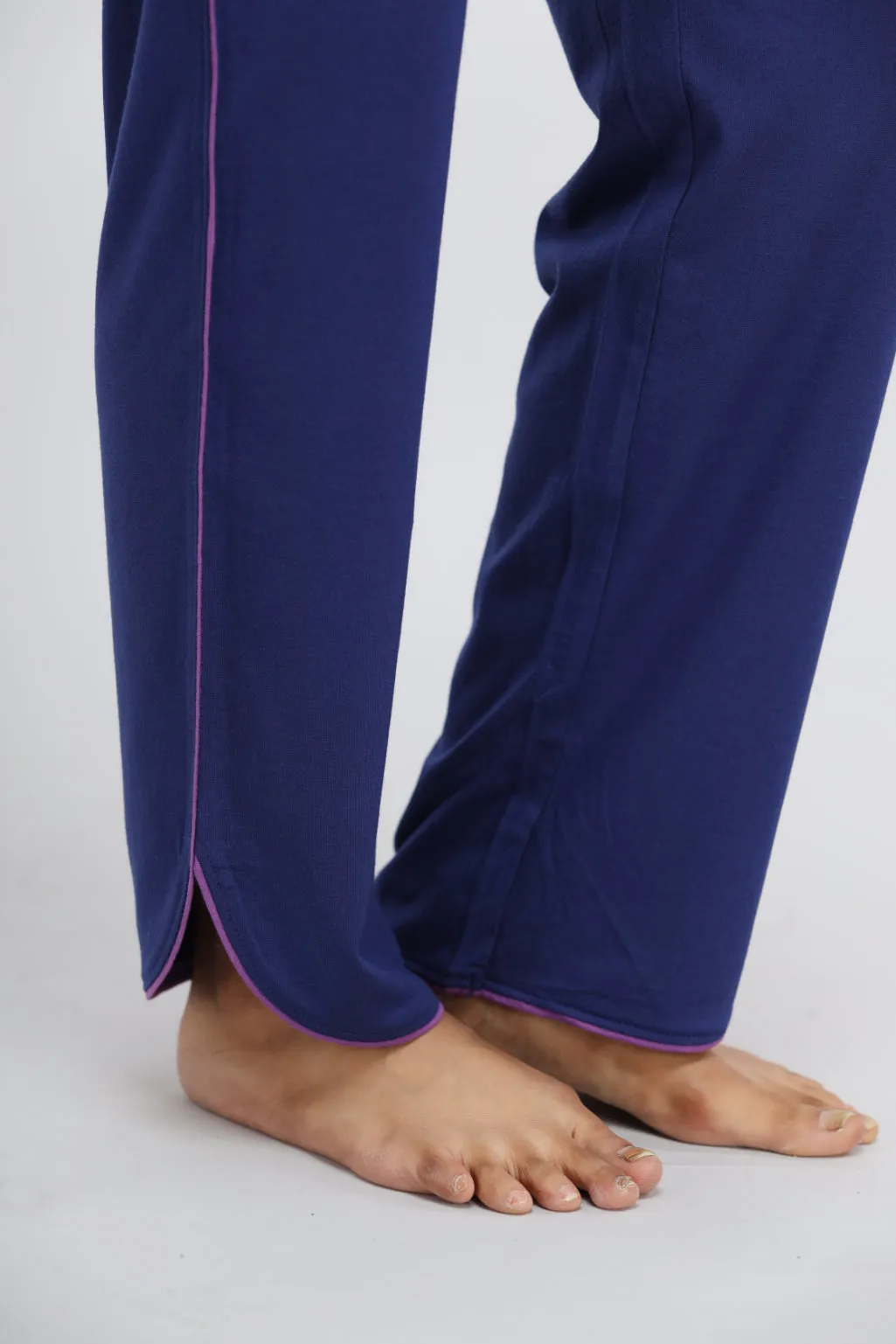 Functional Blue Piping Supima® Pajama Set